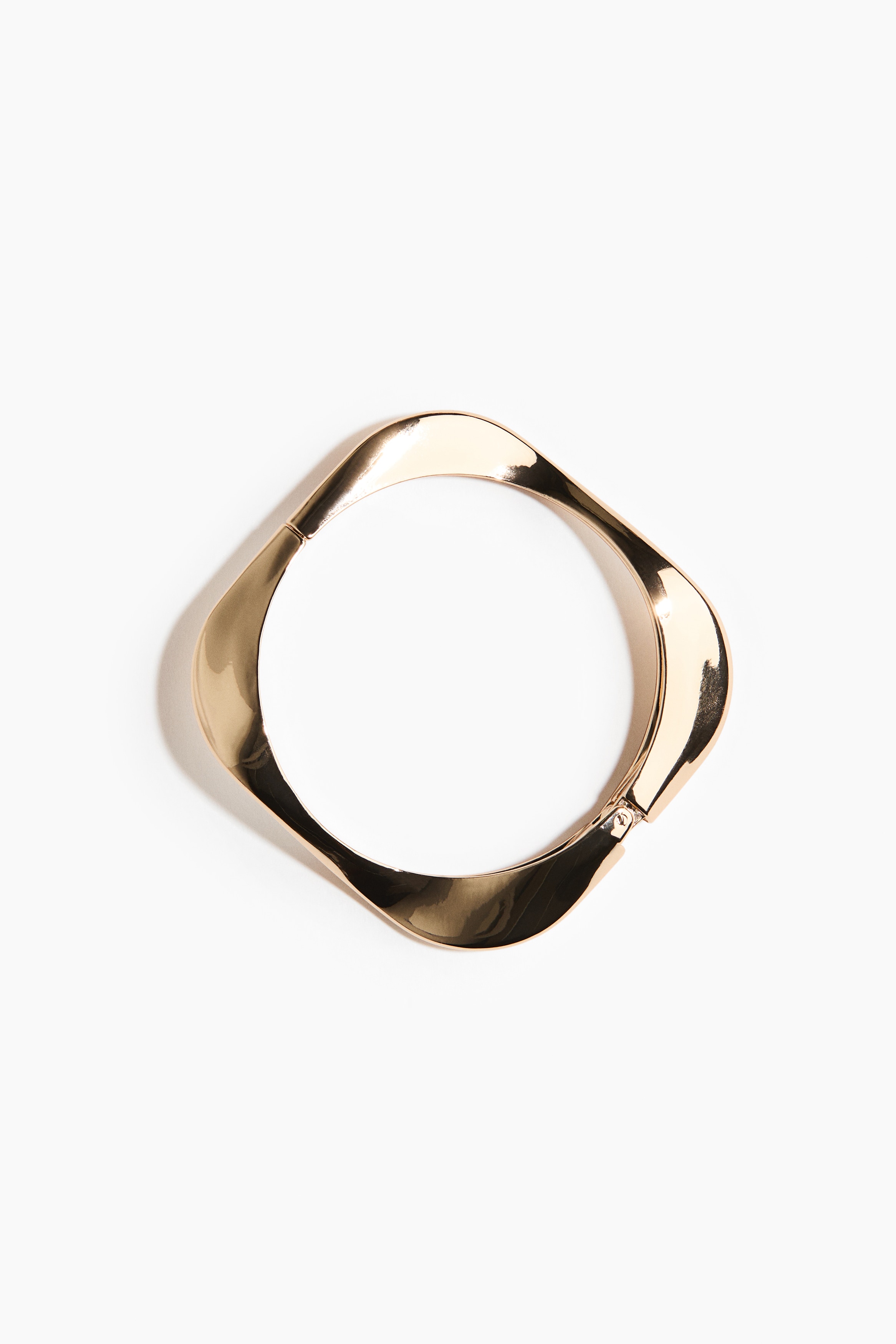 Hinged Metal Bangle Bracelet-Gold-colored