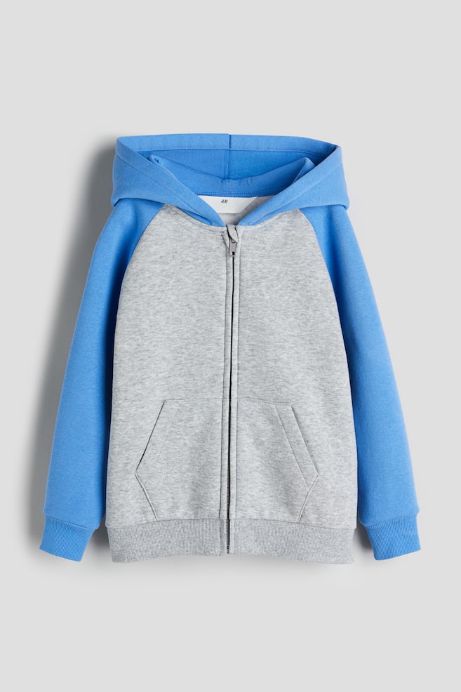 Zip-through hoodie - Blue/Light grey marl/Navy blue/Black/Light grey marl/dc/dc/dc - 1
