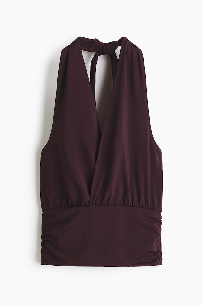 Top halter de punto - Violeta oscuro/Azul paloma oscuro - 1