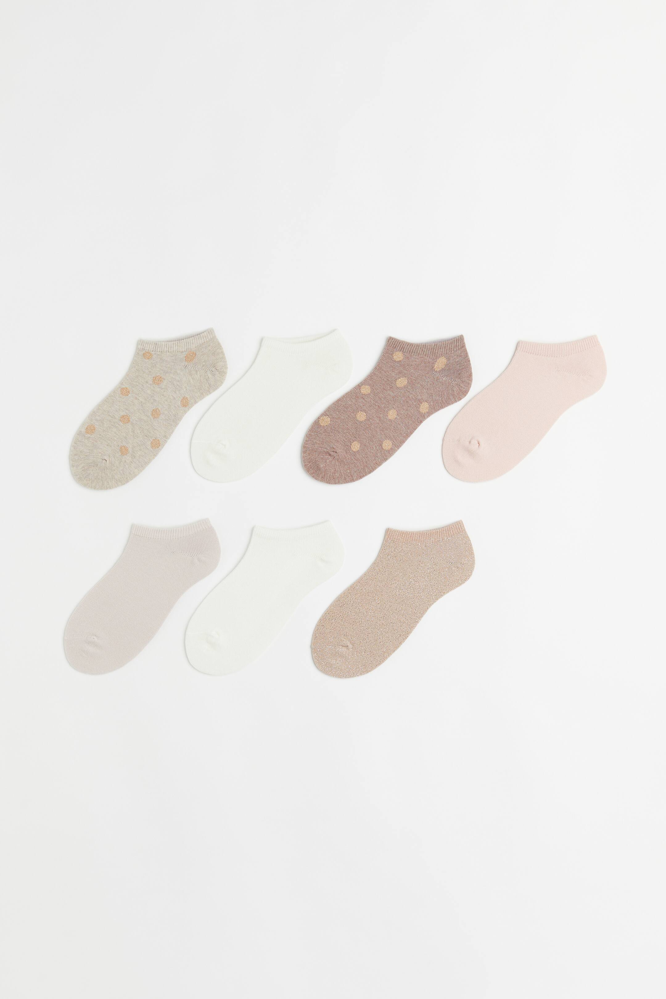 Xem ảnh lớn hơn: Vớ thể thao hộp 7 chiếc - Màu be nhạt/Hồng tím đất - Ladies | H&M VN 1
