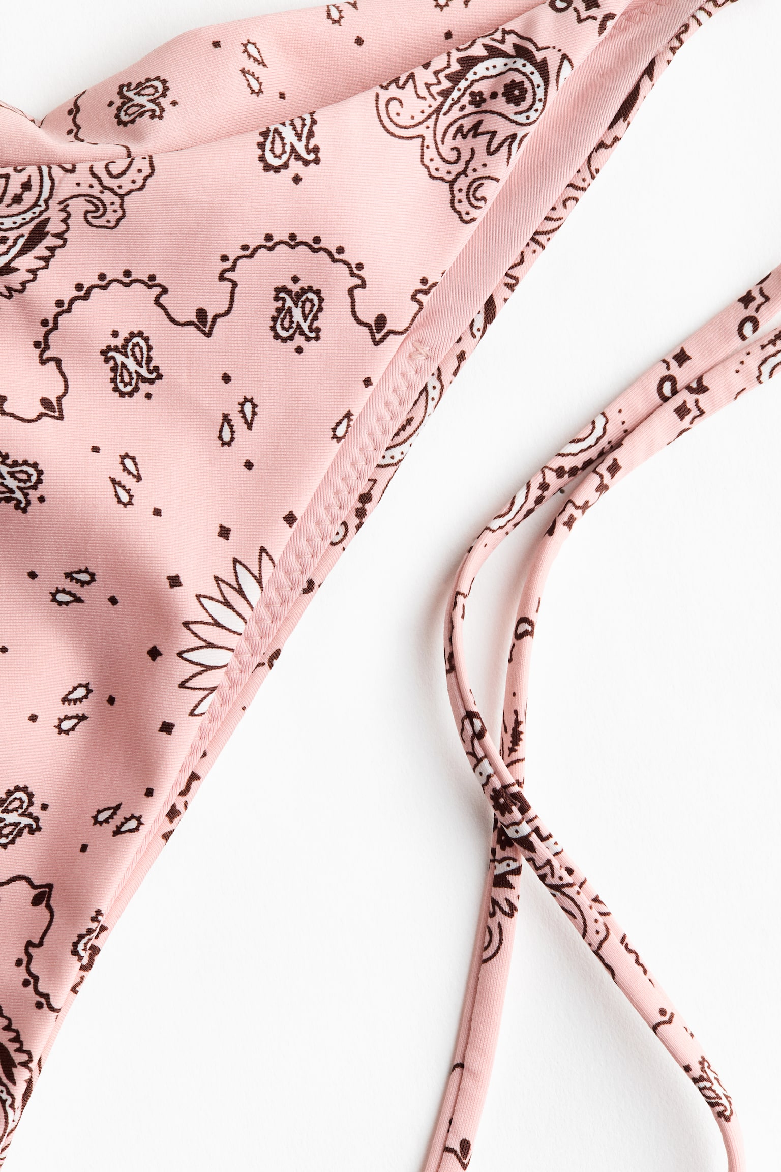 Brazilian tie tanga bikini bottoms - Light pink/Paisley pattern - 5