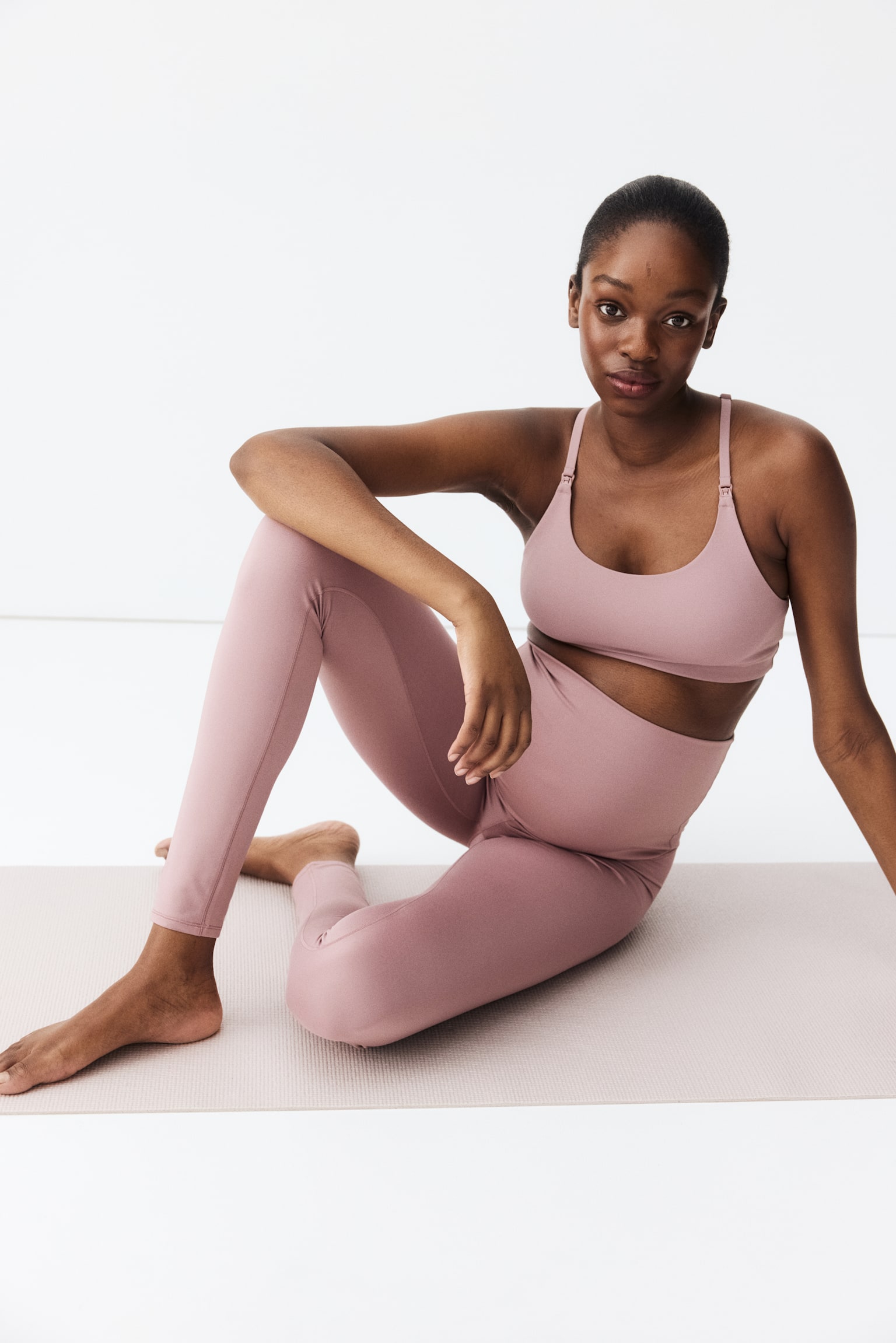 MAMA Before & After Sports leggings - Antique rose/Black - 6