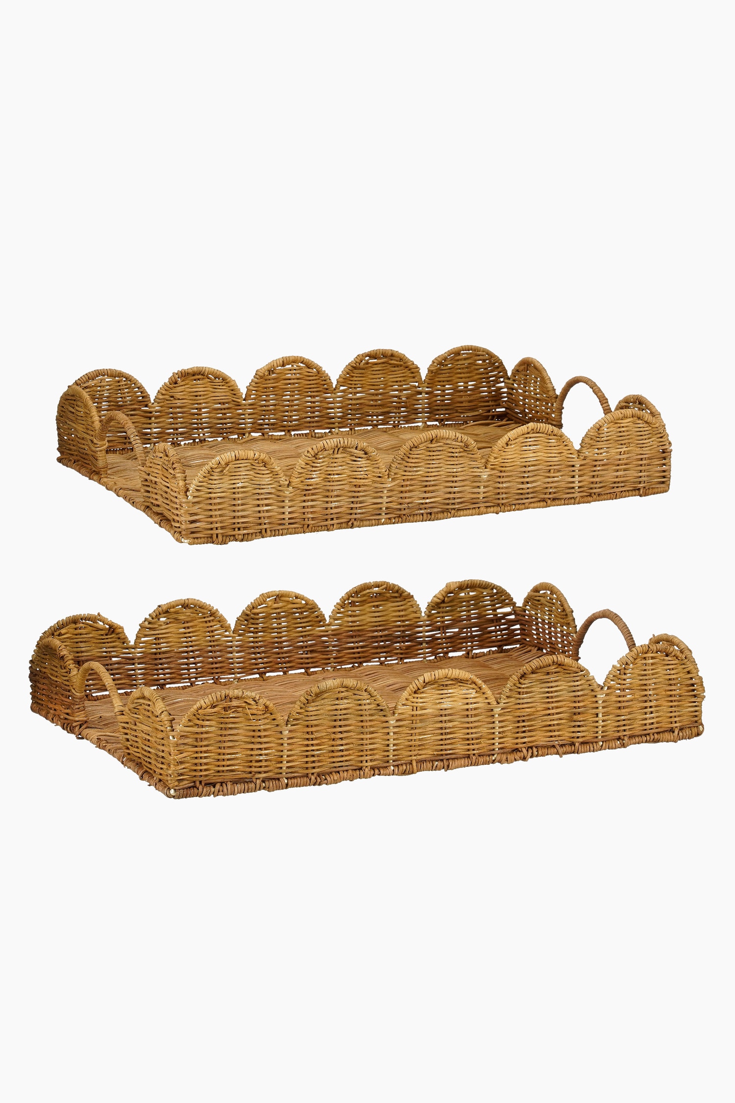 Sæt Med 2 Rattanbakker - Brun