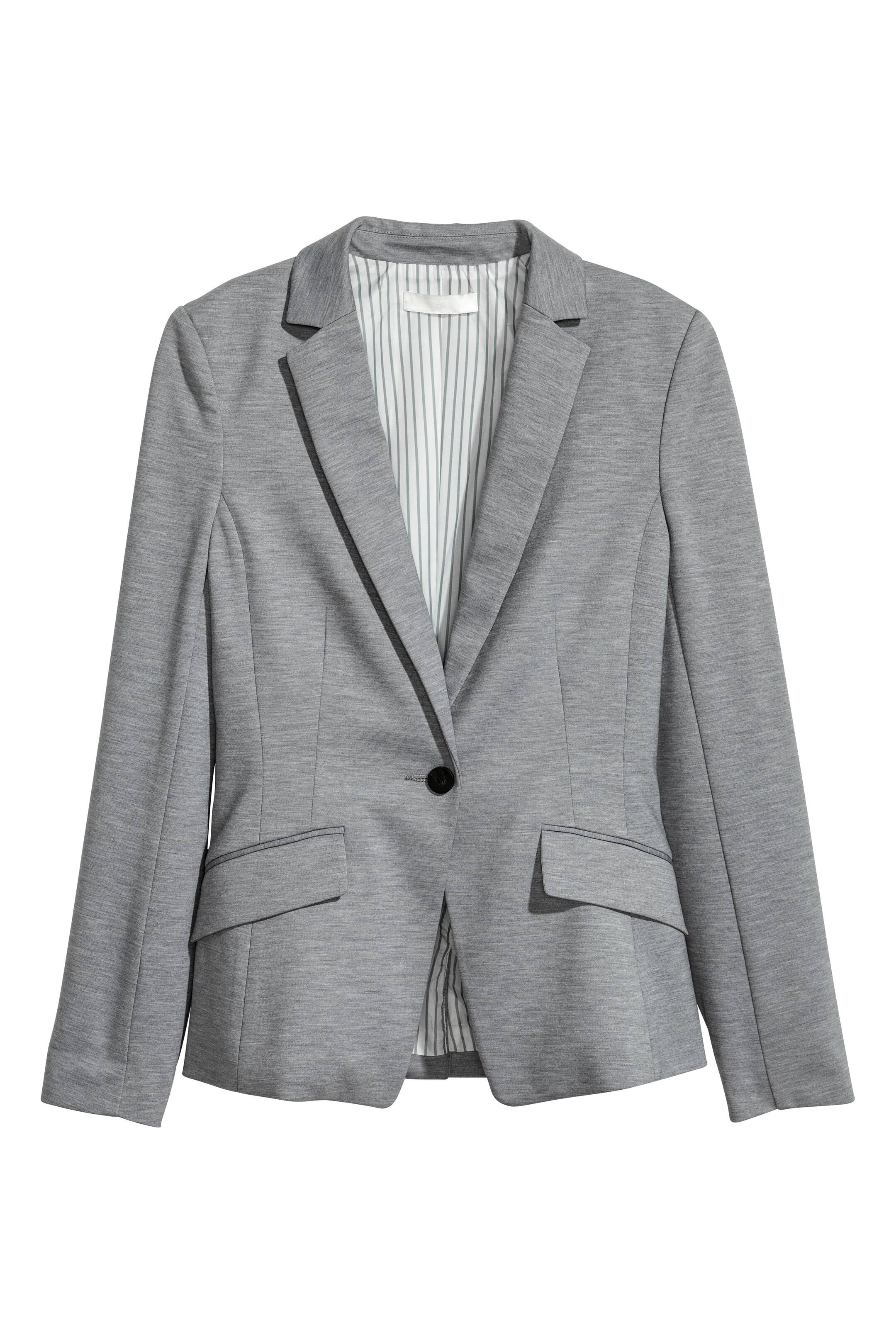 View larger image: Single-button jersey jacket - Grey marl - Ladies | H&M GB 1