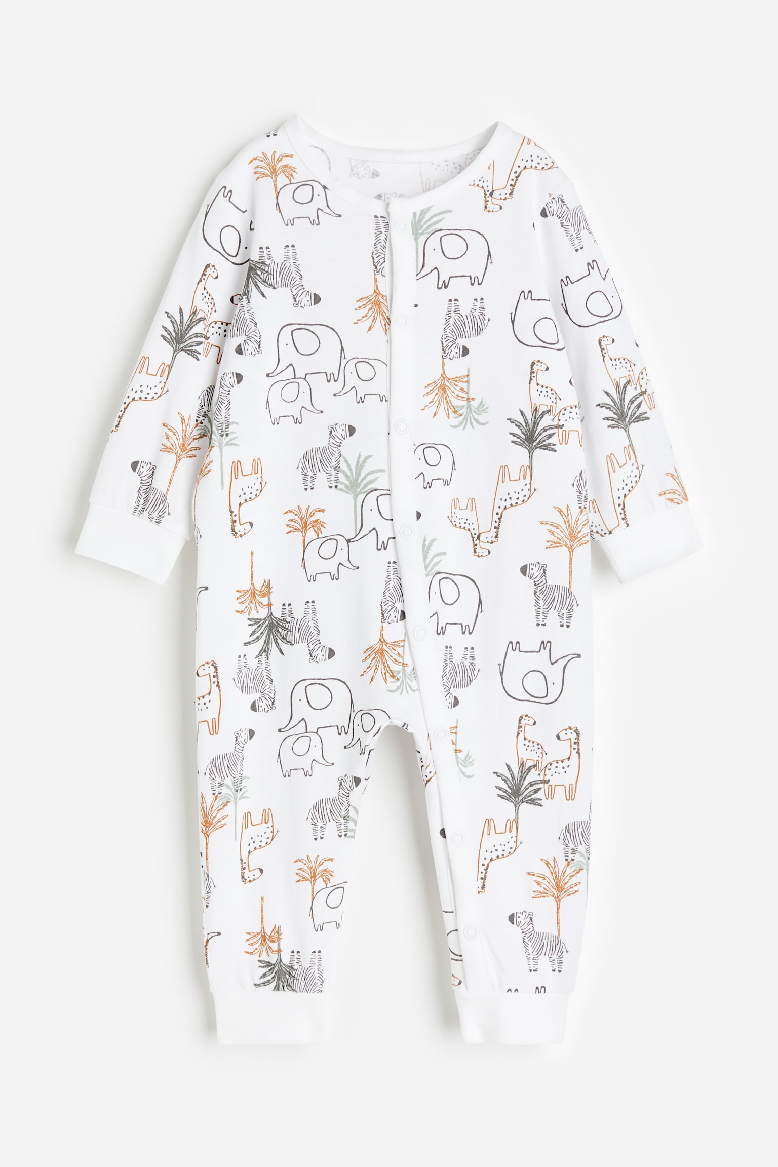 Pattern Sleepsuit - White/Animals/Light blue/Pattern/Light dusty green/Dinosaurs/Light beige/Pattern/White/Pattern/Light dusty pink/Horses/White/Hearts/White/Bunnies/White/Koalas/Orange/Pattern - 1