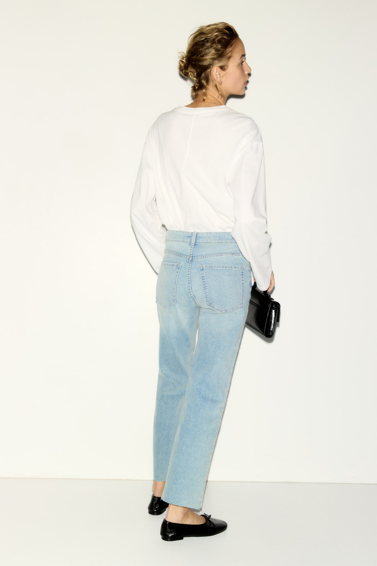 Flared Regular Waist Ankle Jeans - Licht denimblauw/Licht denimblauw - 4