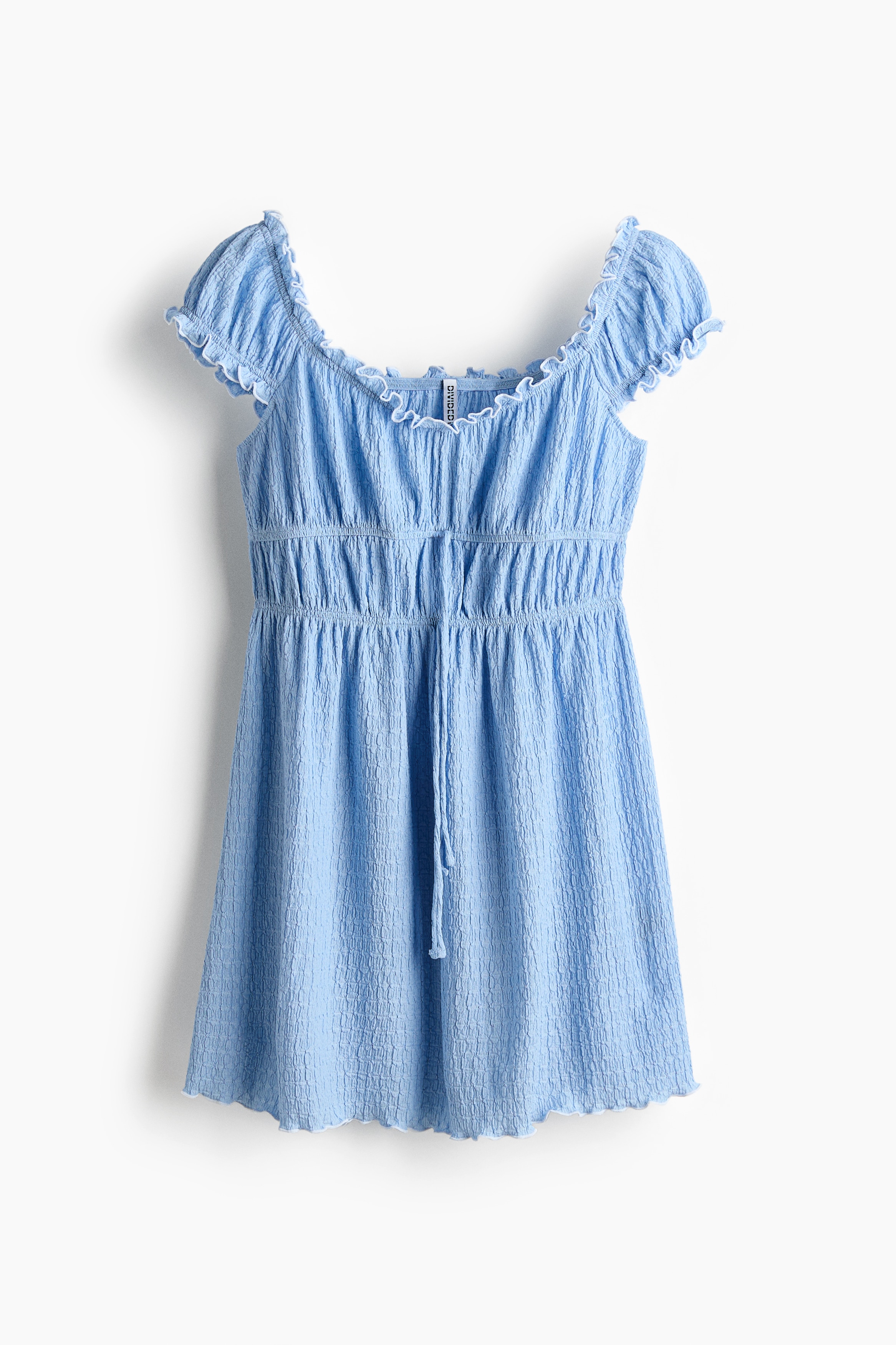 Váy jersey viền diềm nhún - Màu xanh dương nhạt/Màu xanh tím than