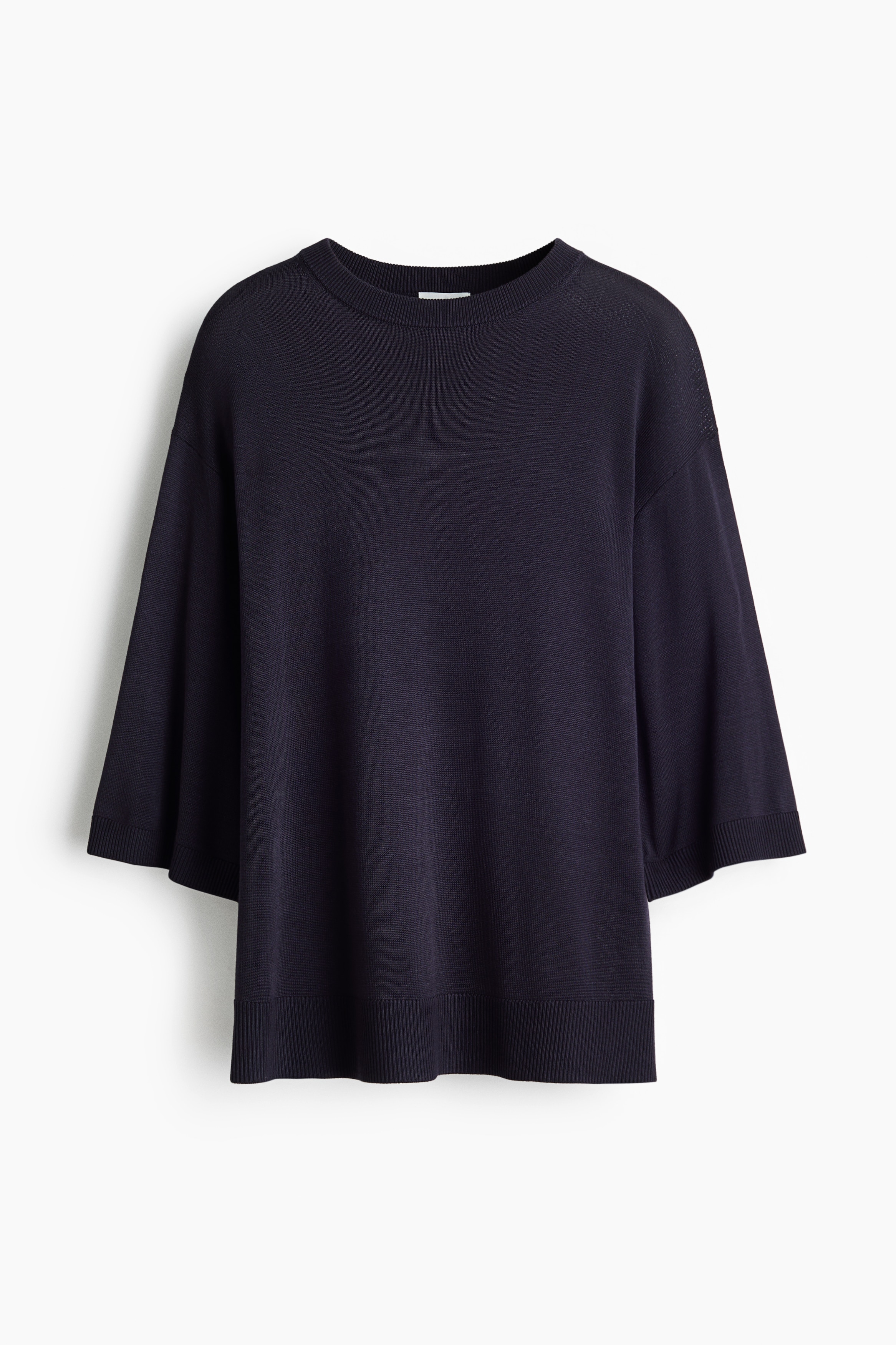 Haut en fin tricot - Bleu foncé/Brun foncé/Beige clair