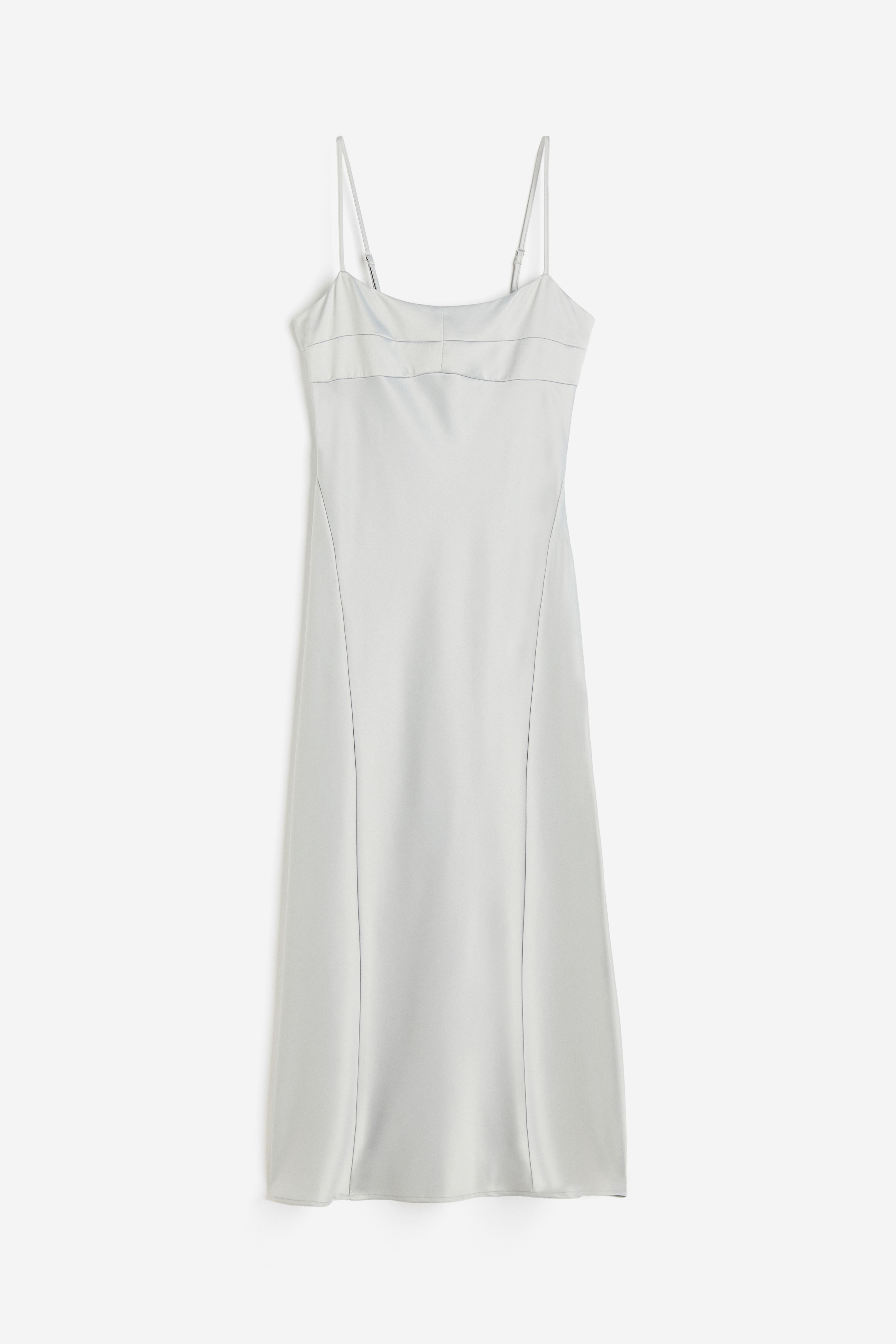 Outlet VS Very Sexy Satin Midi Slip Grey Medium