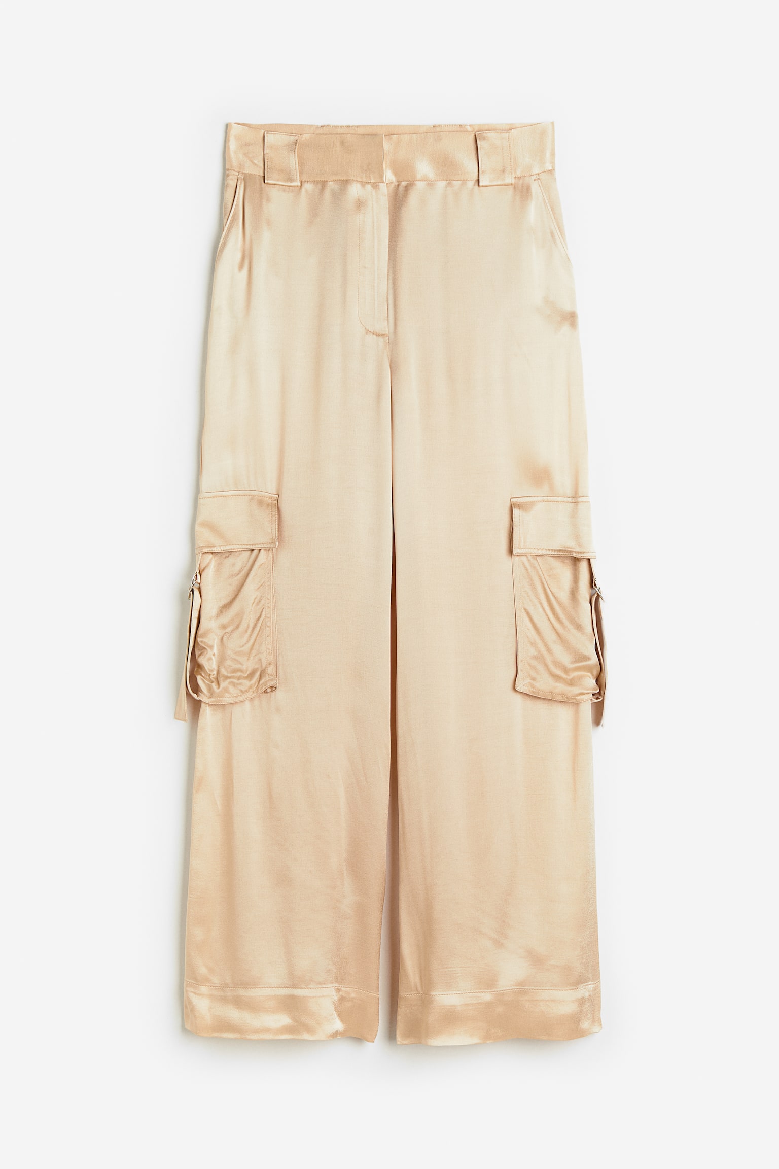 Cargo trousers with a sheen - Powder pink - 1