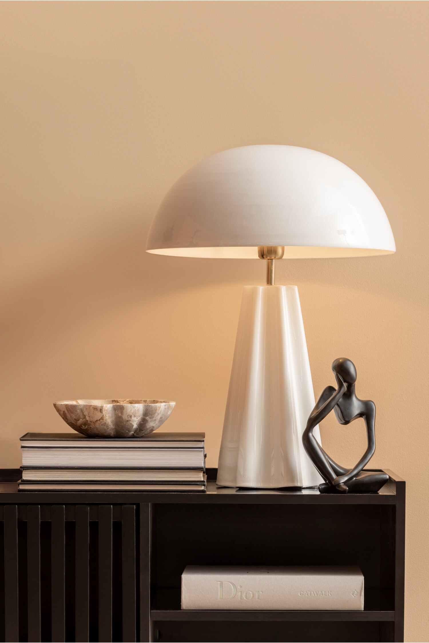 Amplio Xl Lampe À Poser - Blanc/Marron Doux