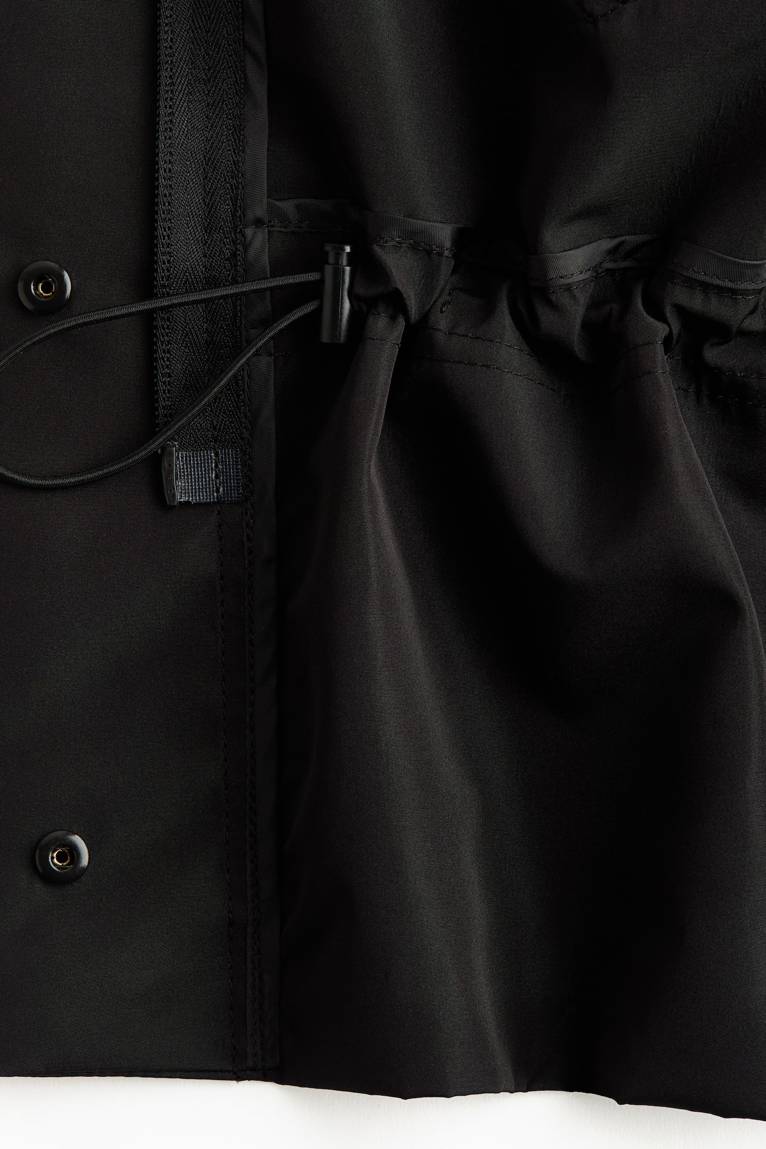 Hooded peplum jacket - Black - 9