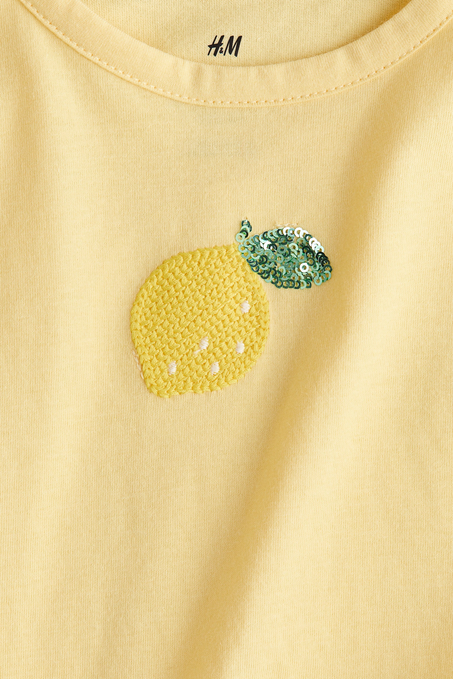 Top avec applications - Jaune clair/citron/Rose/fraise/Lilas/papillons - 2