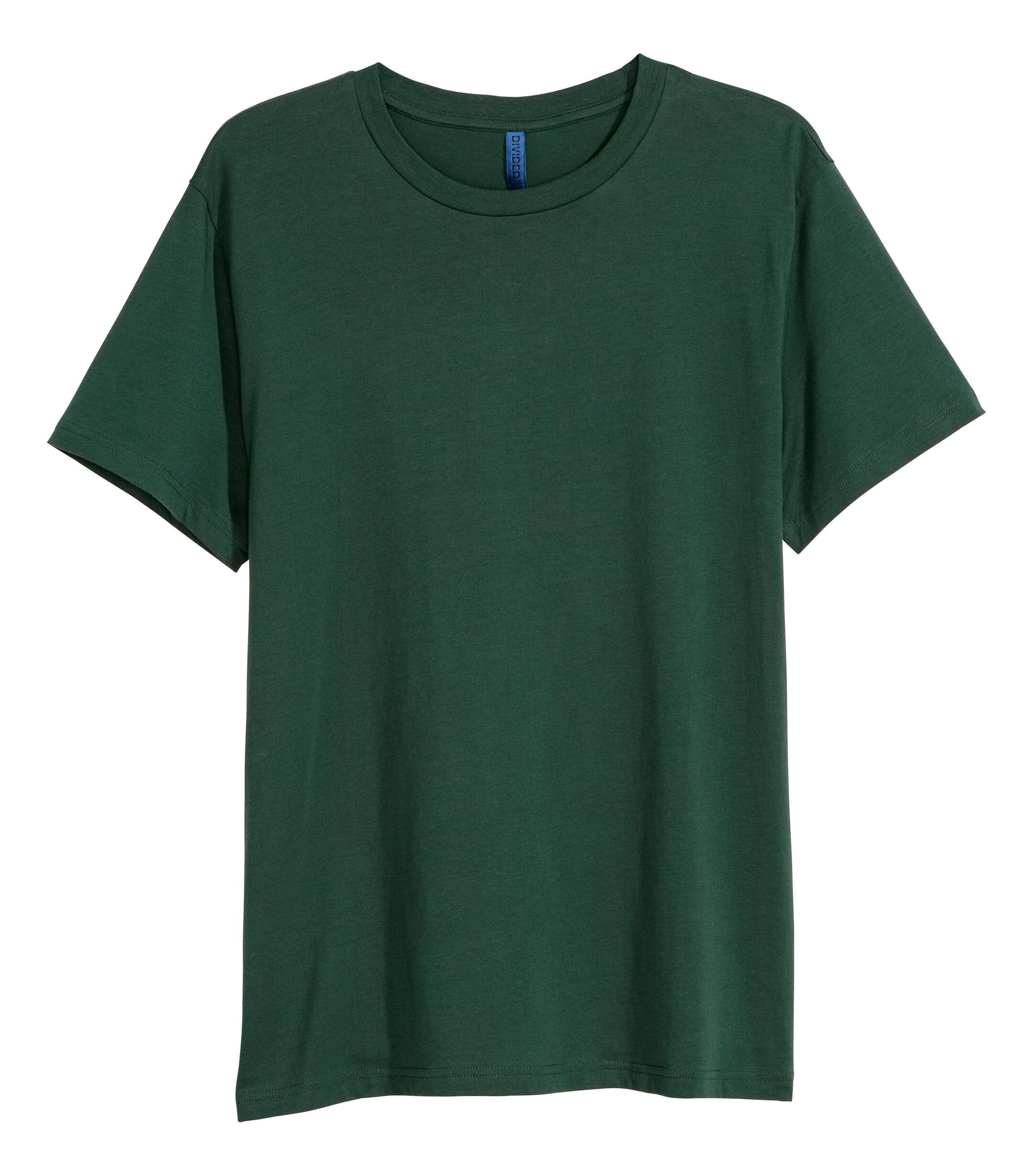 查看大圖: 圓領T恤 - 深綠色 - Men | H&M 1