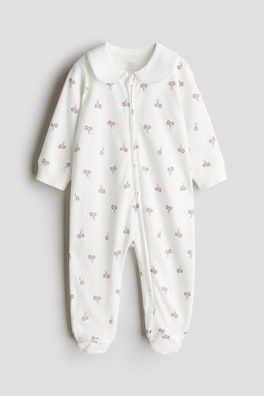 Pyjamasoverall med krage och dragkedja