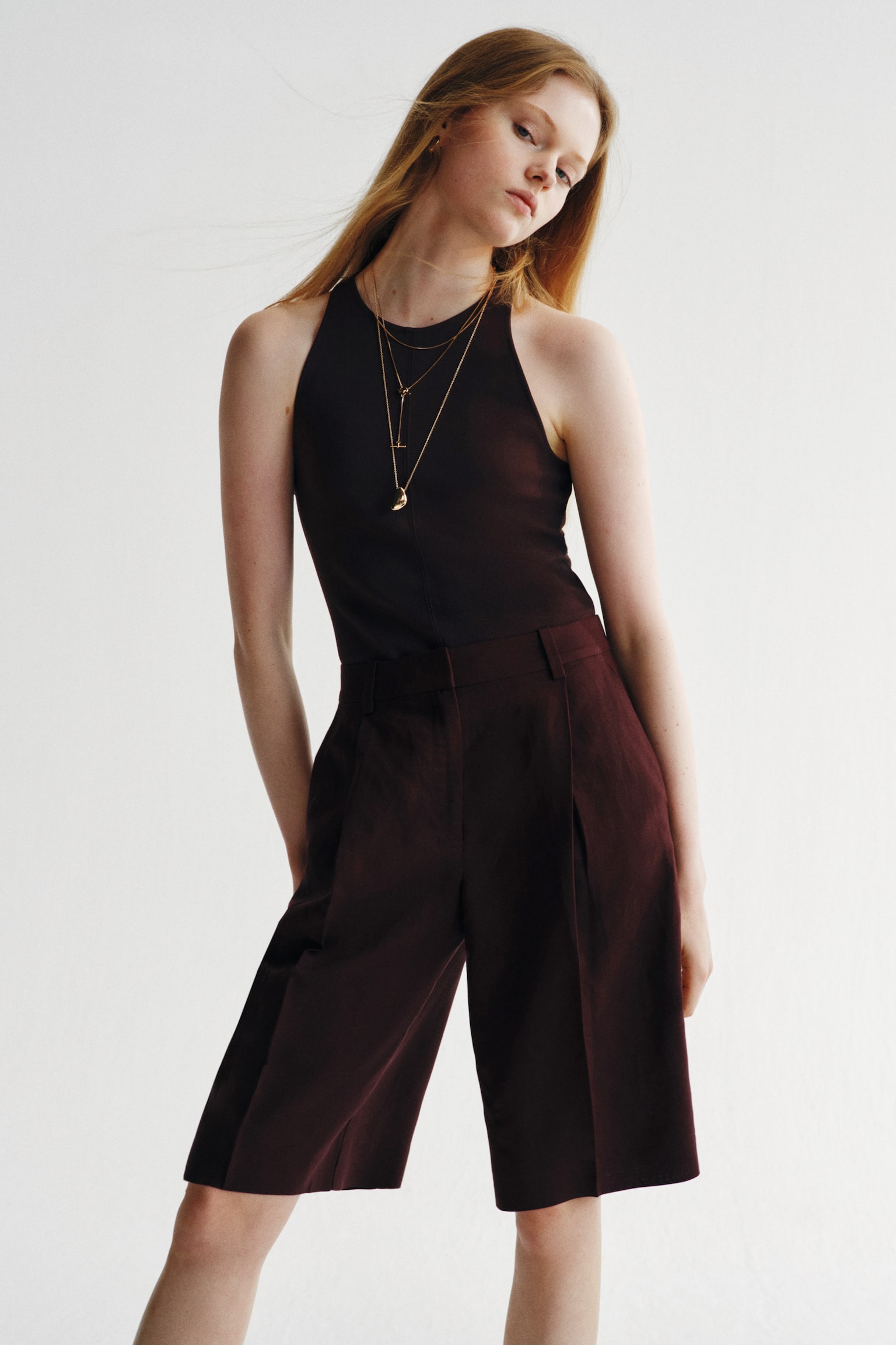 Bermuda shorts - Plum purple - 1