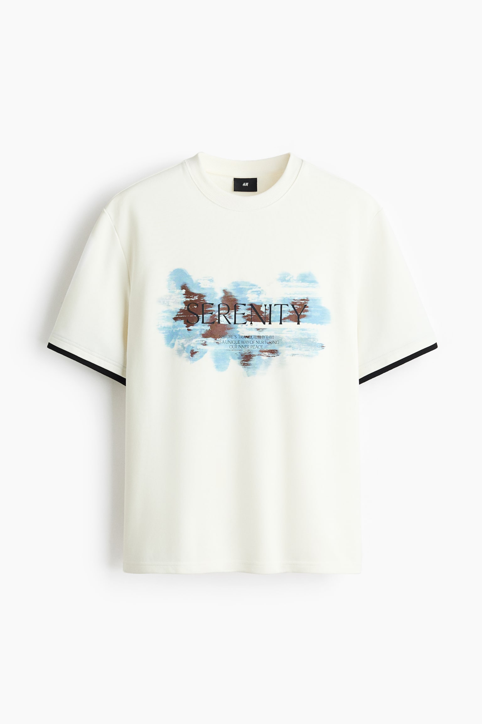 Loose Fit T-shirt - White/Serenity/Light dusty mint/Rarely - 1