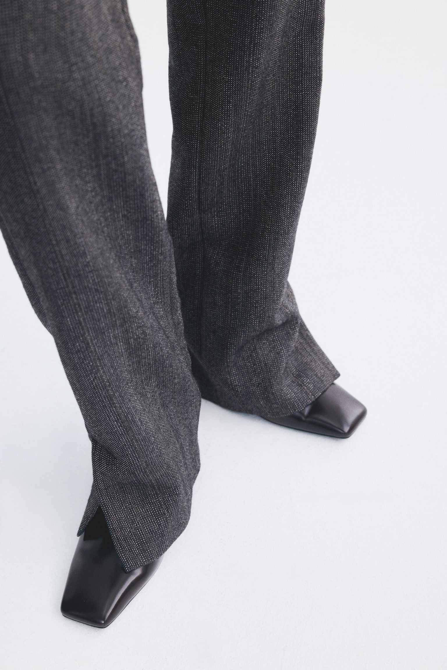 Женские брюки H&M Slit-Hem Wool, цвет: Чёрный — фото 4