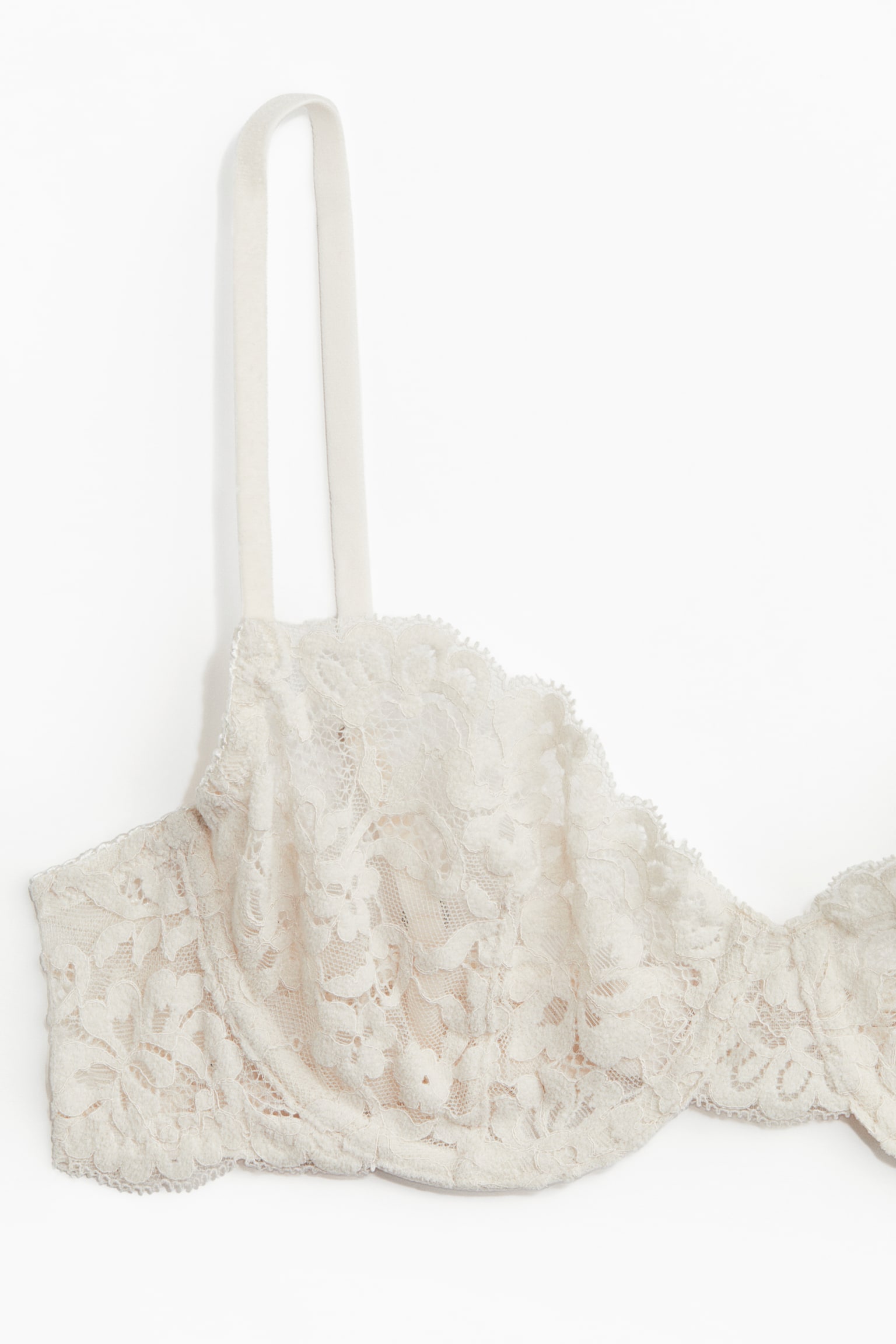 Underwired lace bra - Pale beige/Black - 4