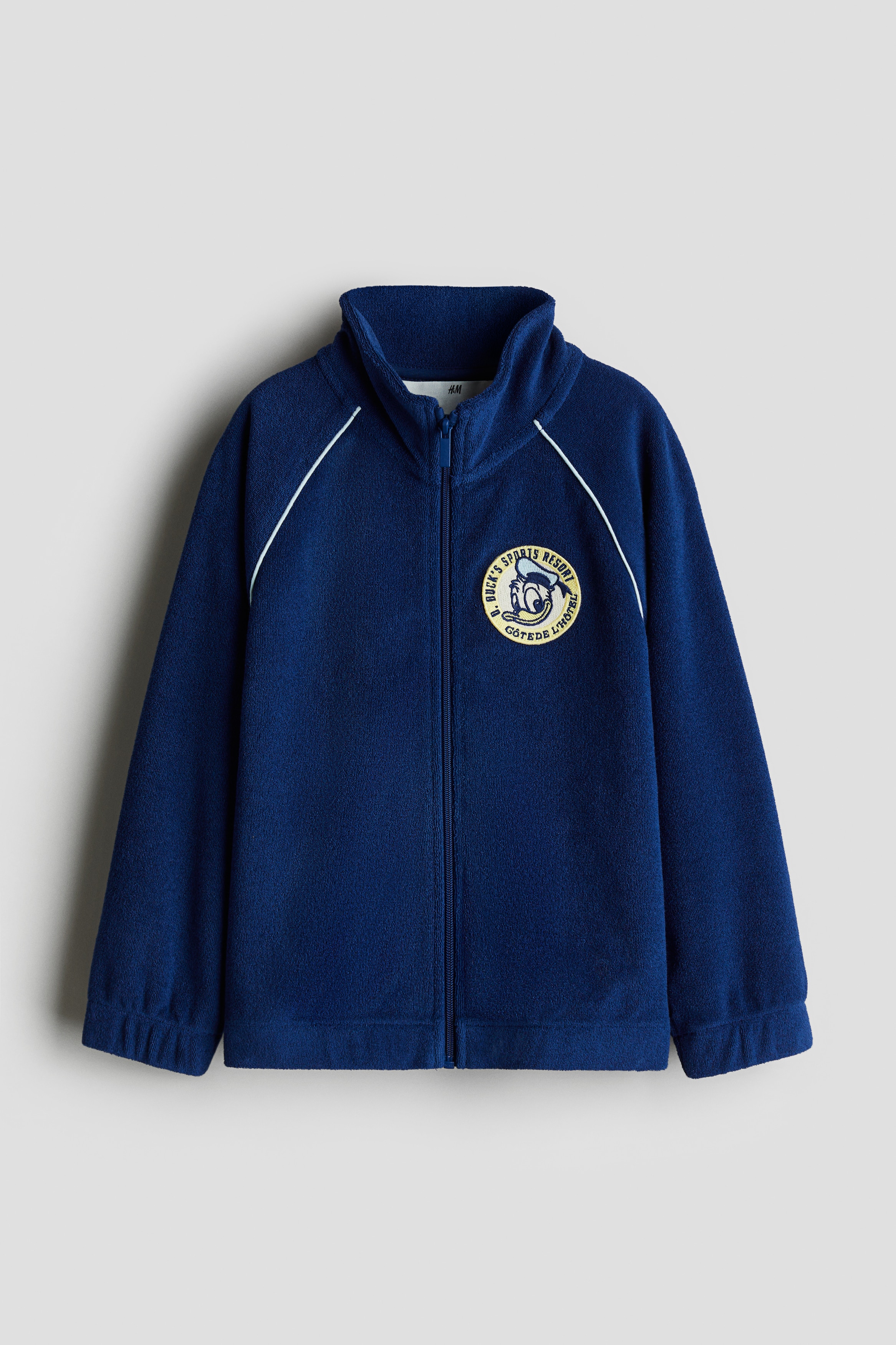 Embroidered Detail Terry Activewear Jacket - Dark blue/Donald Duck