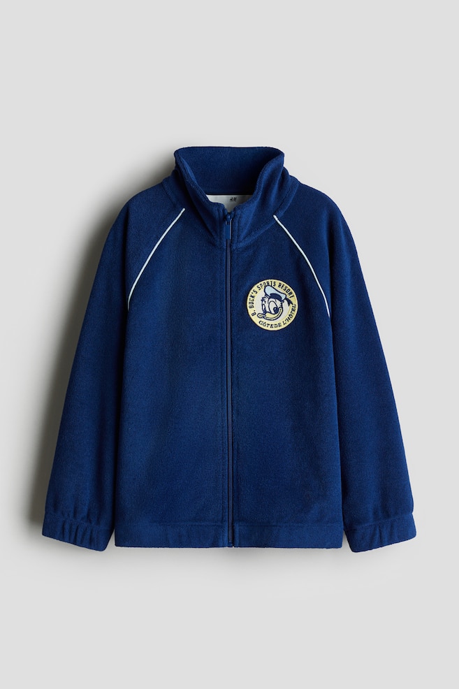 Embroidery-detail terry track jacket - Dark blue/Donald Duck - 1