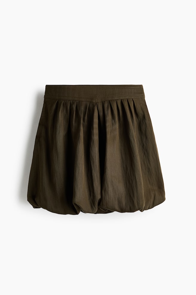 Bubble-hem skirt - Dark khaki green - 1