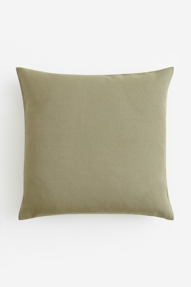 Cotton canvas cushion cover - Khaki green/Cream/Dark grey/Beige/dc/dc/dc/dc/dc/dc/dc - 1