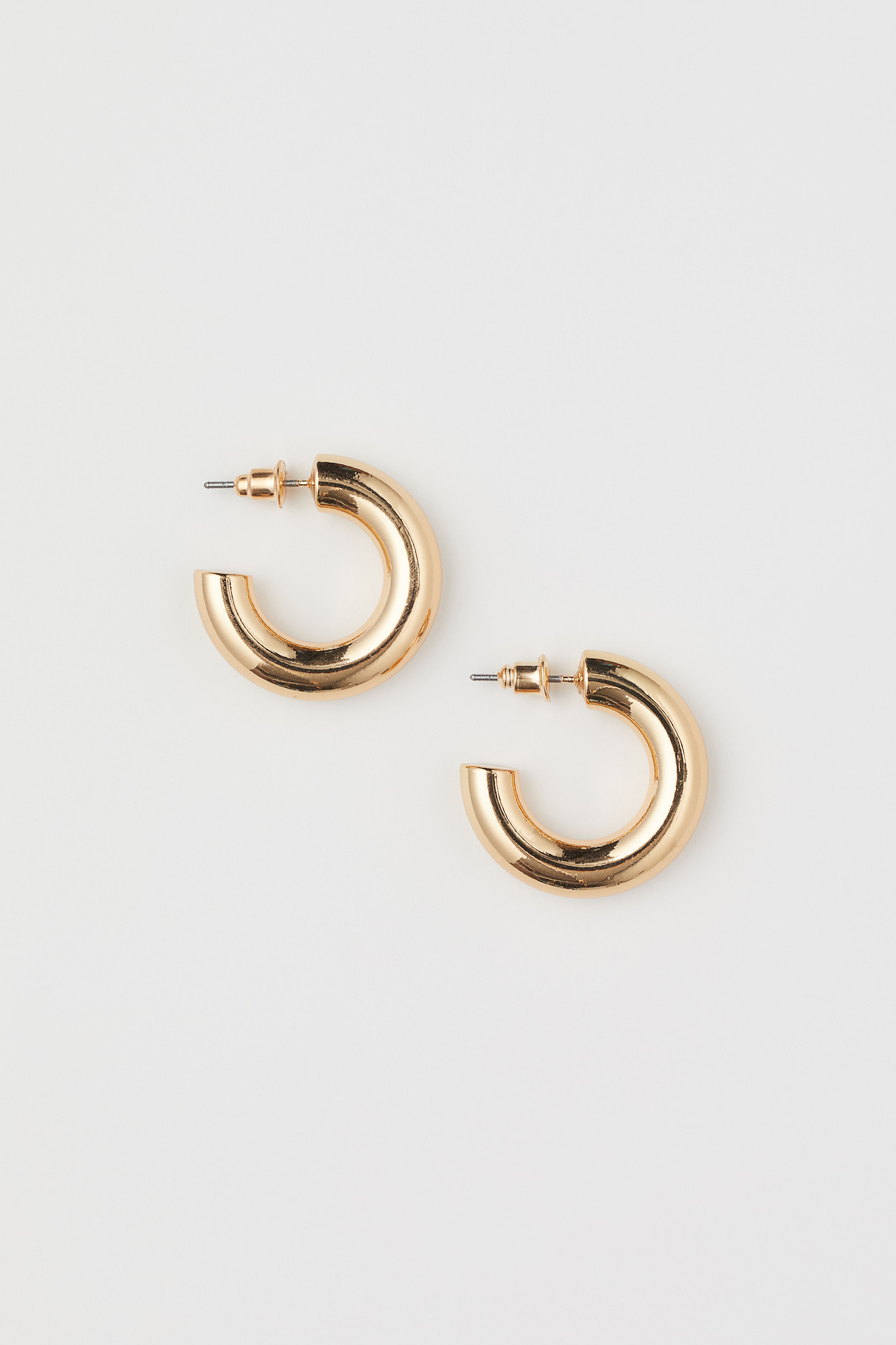 H and m gold earrings best sale