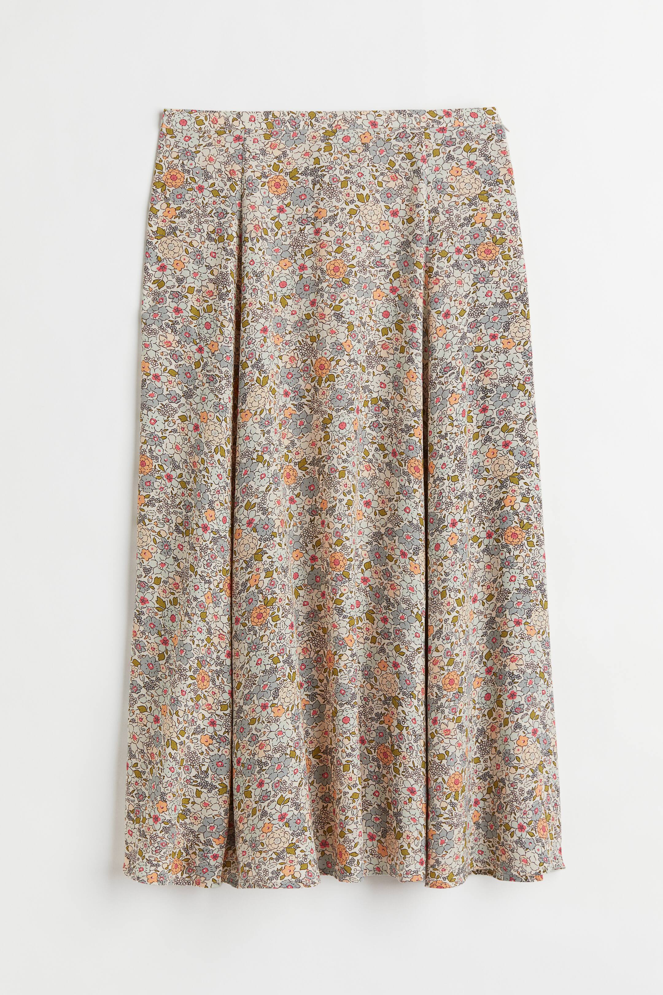 Zobacz większy obraz: Wzorzysta spódnica - Jasnobeżowy/Kwiaty - ONA | H&M PL 1