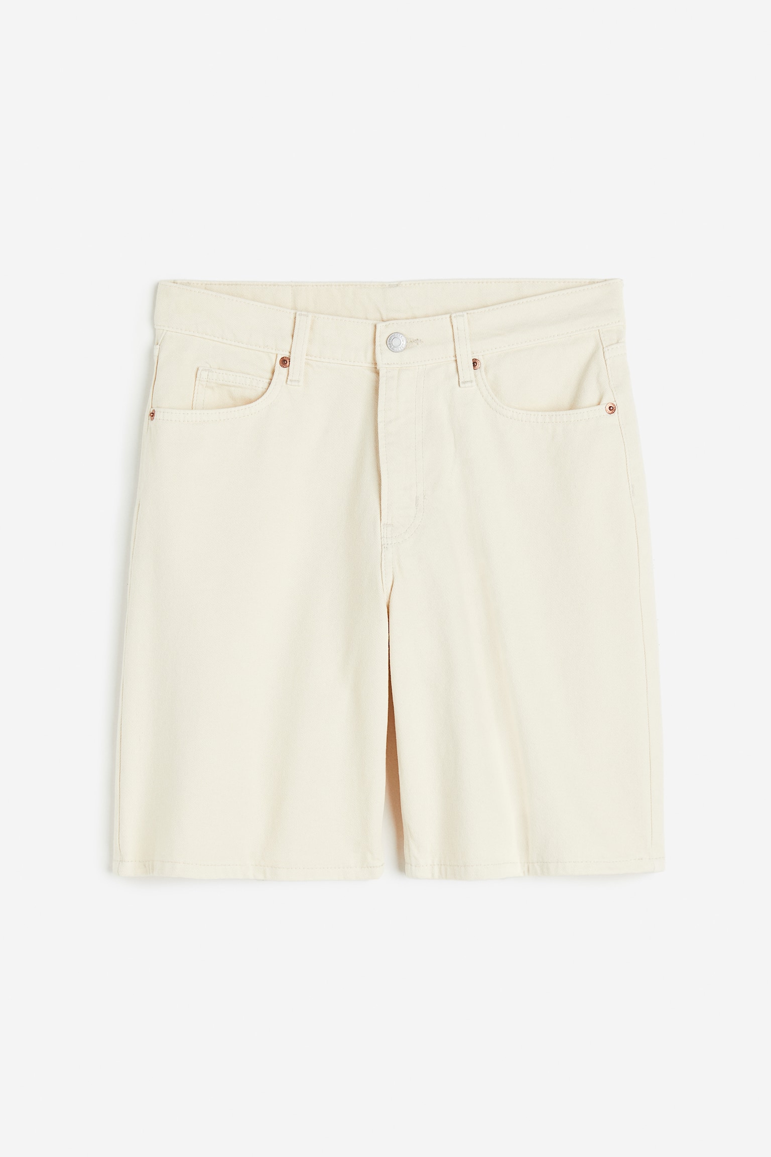 Low Waist Bermuda Shorts - Cream/Pale denim blue/Black/Denim blue - 1