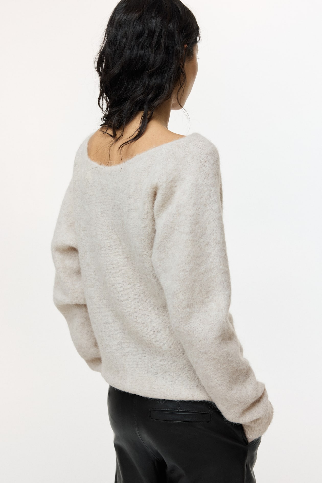 Alpaca-Blend One-Shoulder Sweater - image 3