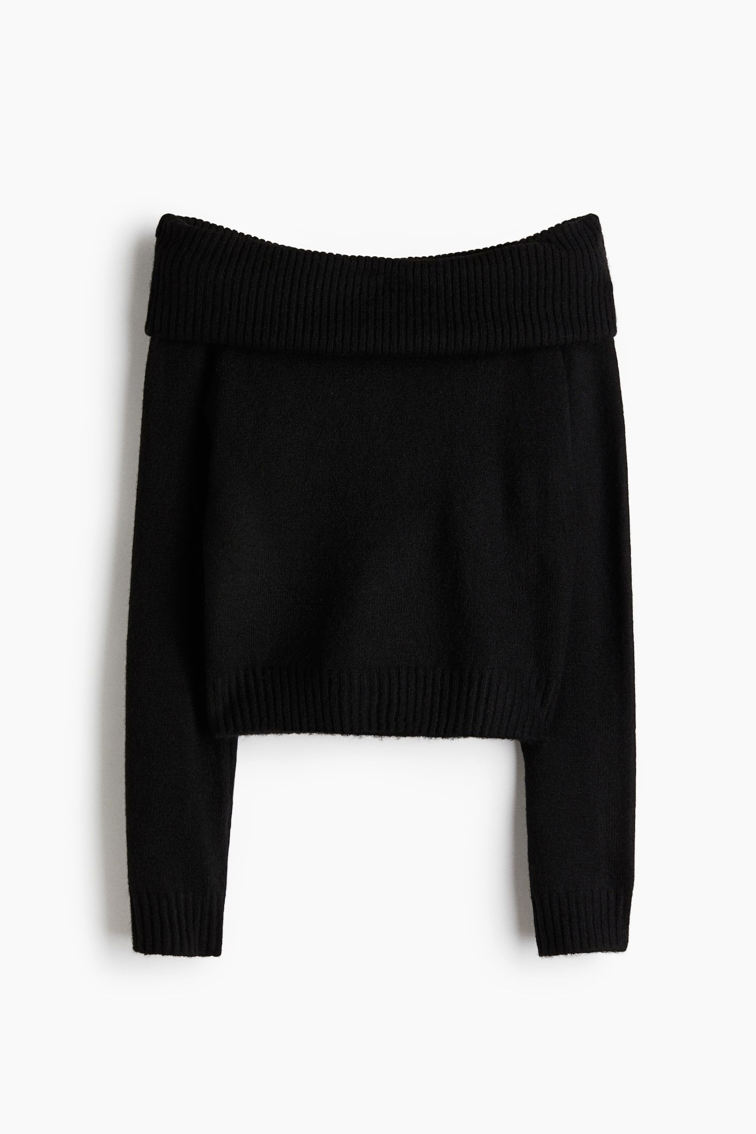 Женский свитер H&M Off-the-Shoulder, цвет: Чёрный — фото 1