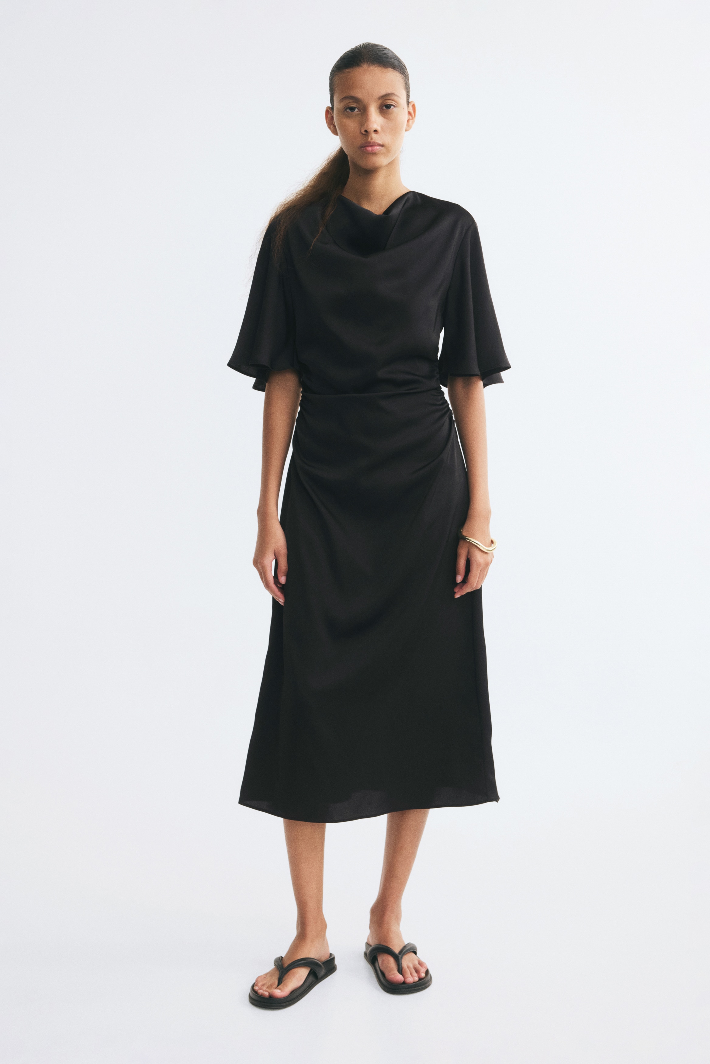 Draped Satin Dress thumbnail 2