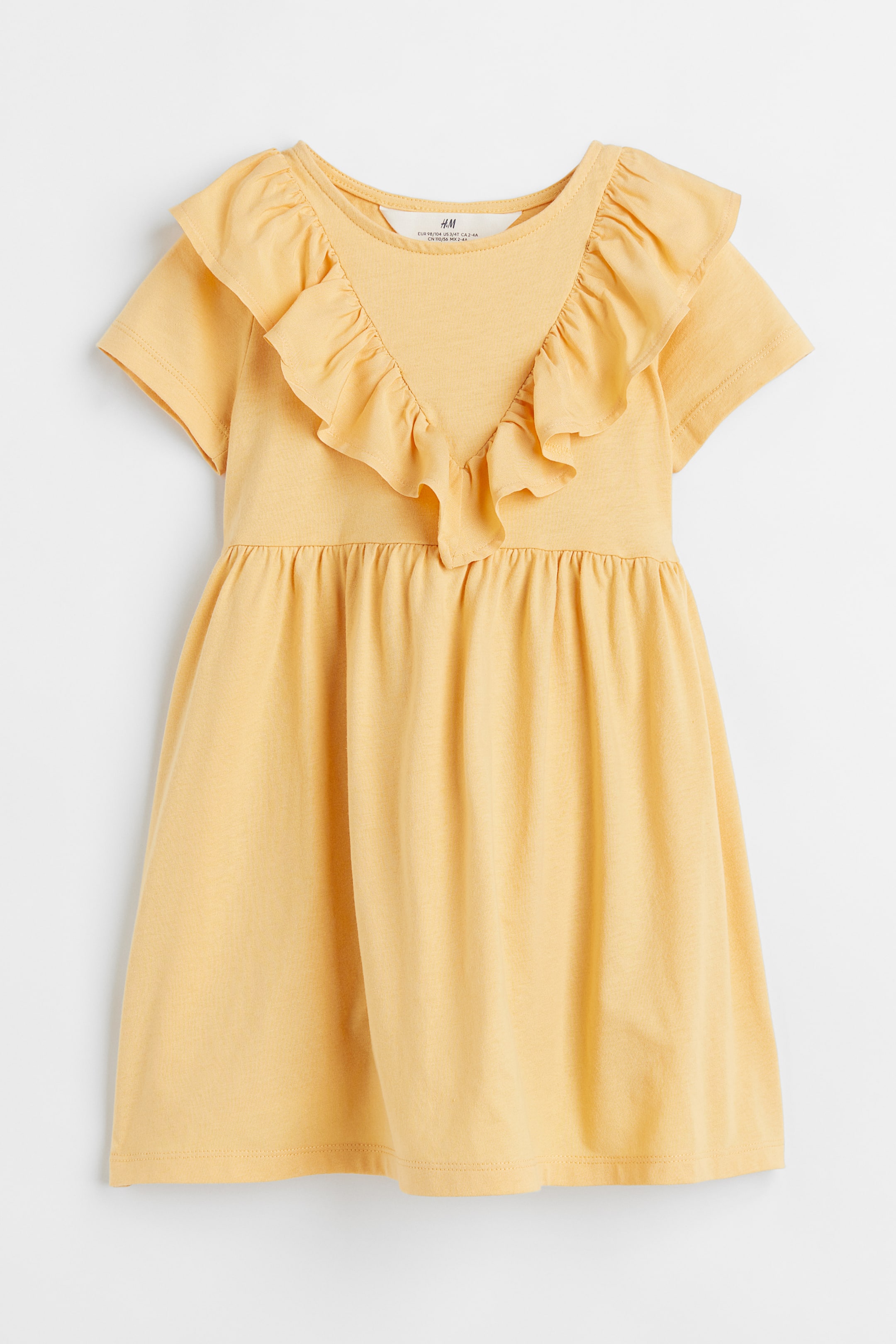 View larger image: Flounce-trimmed dress - Yellow - Kids | H&M IN 1