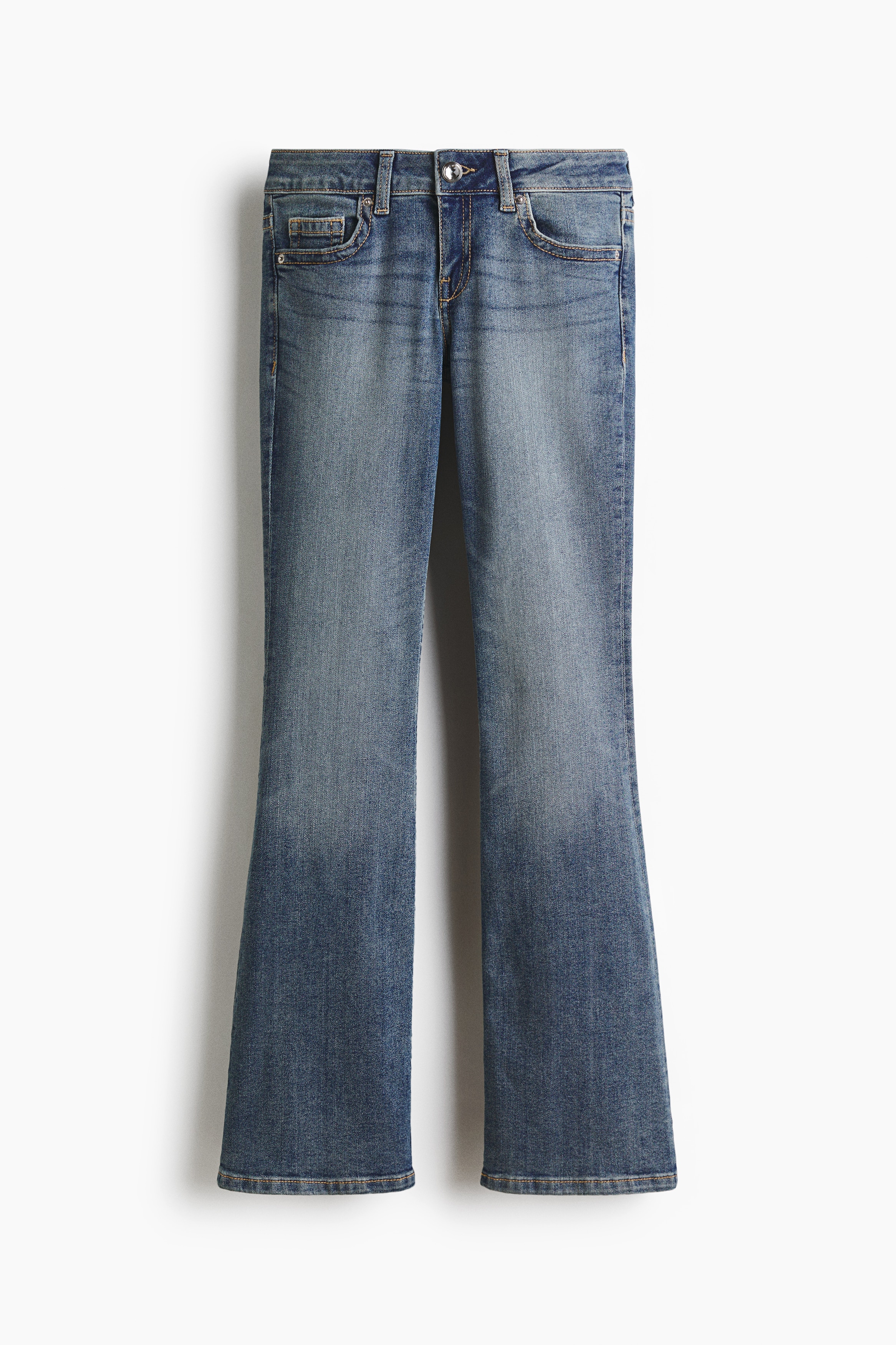 Flared Low Waist Jeans - Džínsovomodrá/Biela/Svetlá džínsovomodrá