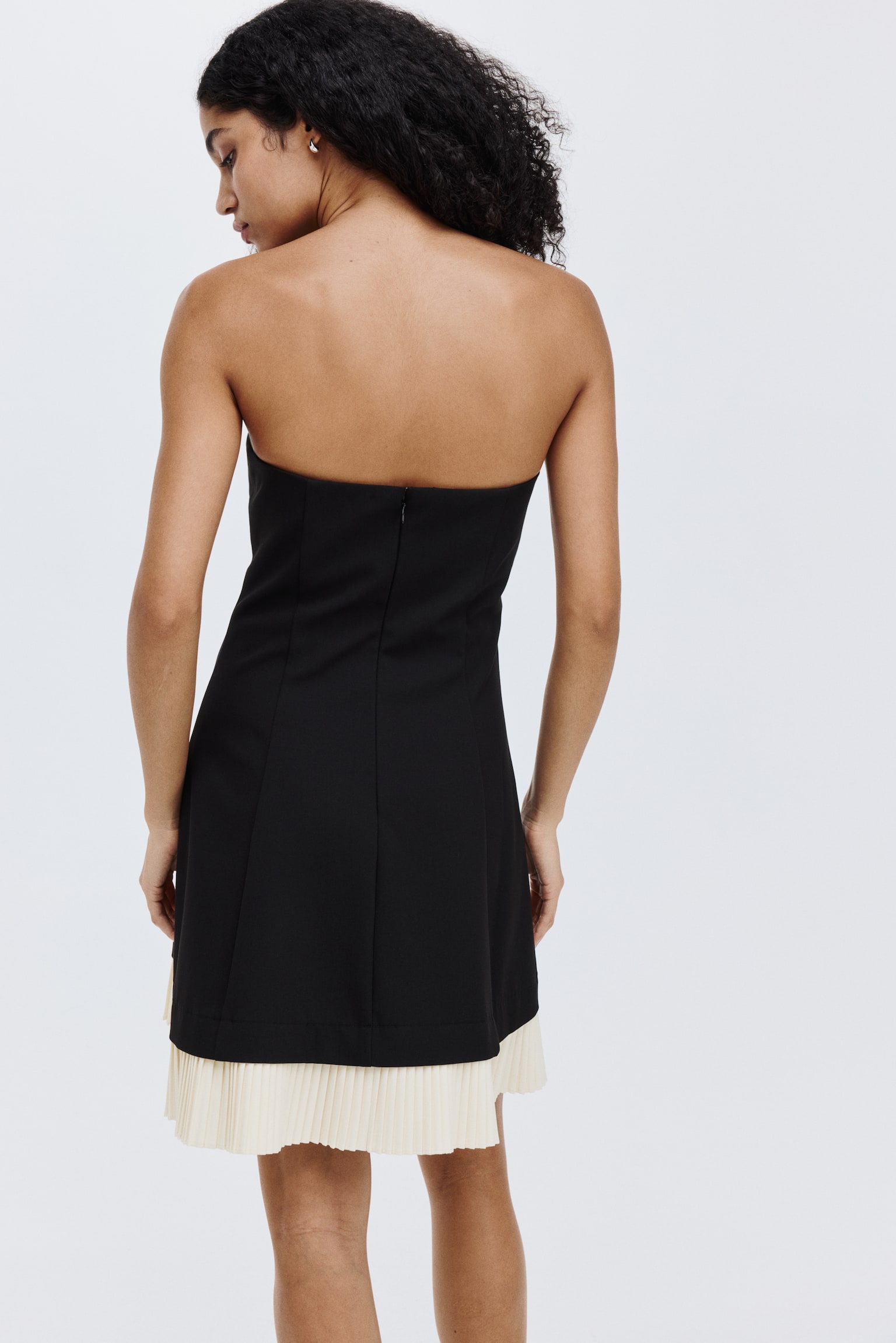 Pleated bandeau dress - Black - 6