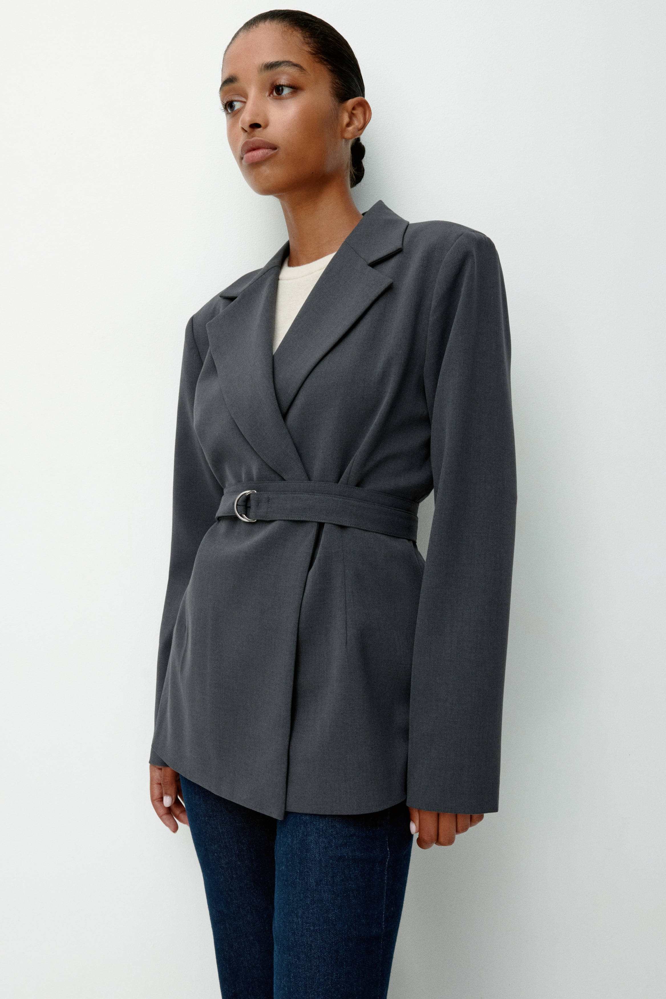 Belted blazer