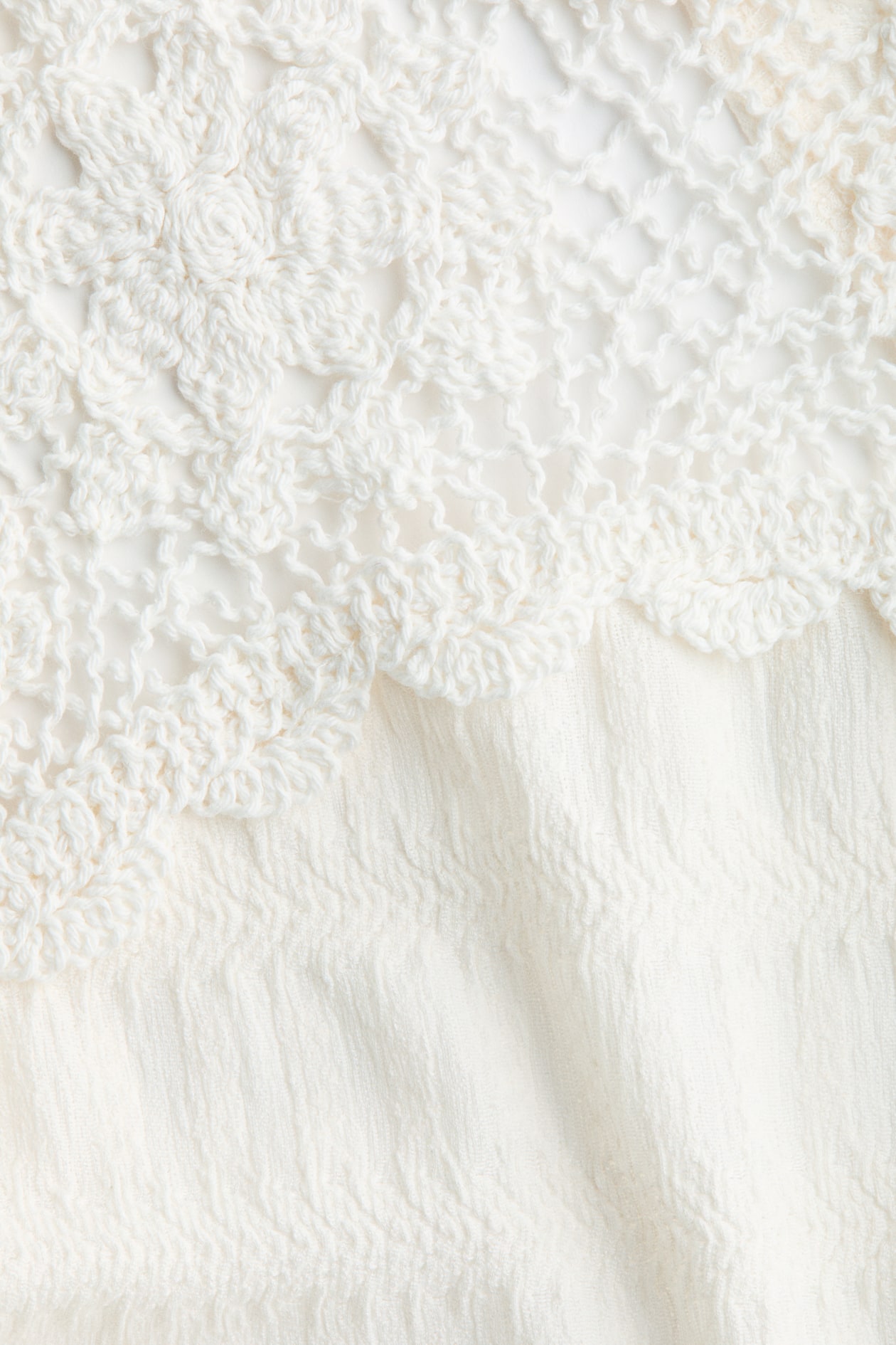 Textured Top with Crochet-Look Section - image 2