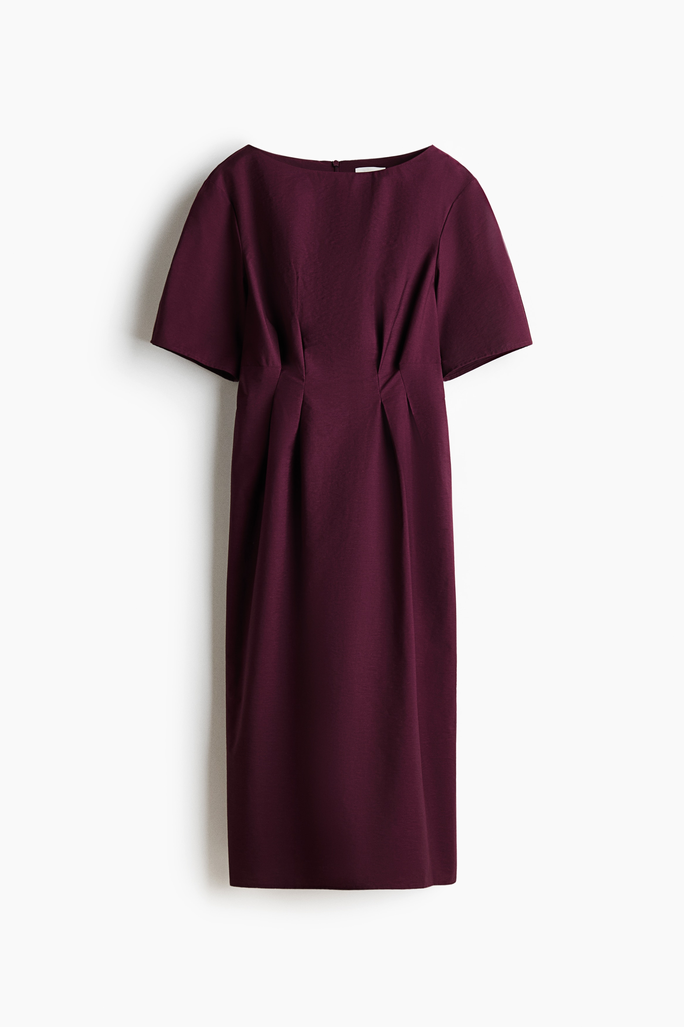 Waisted midi dress - Burgundy