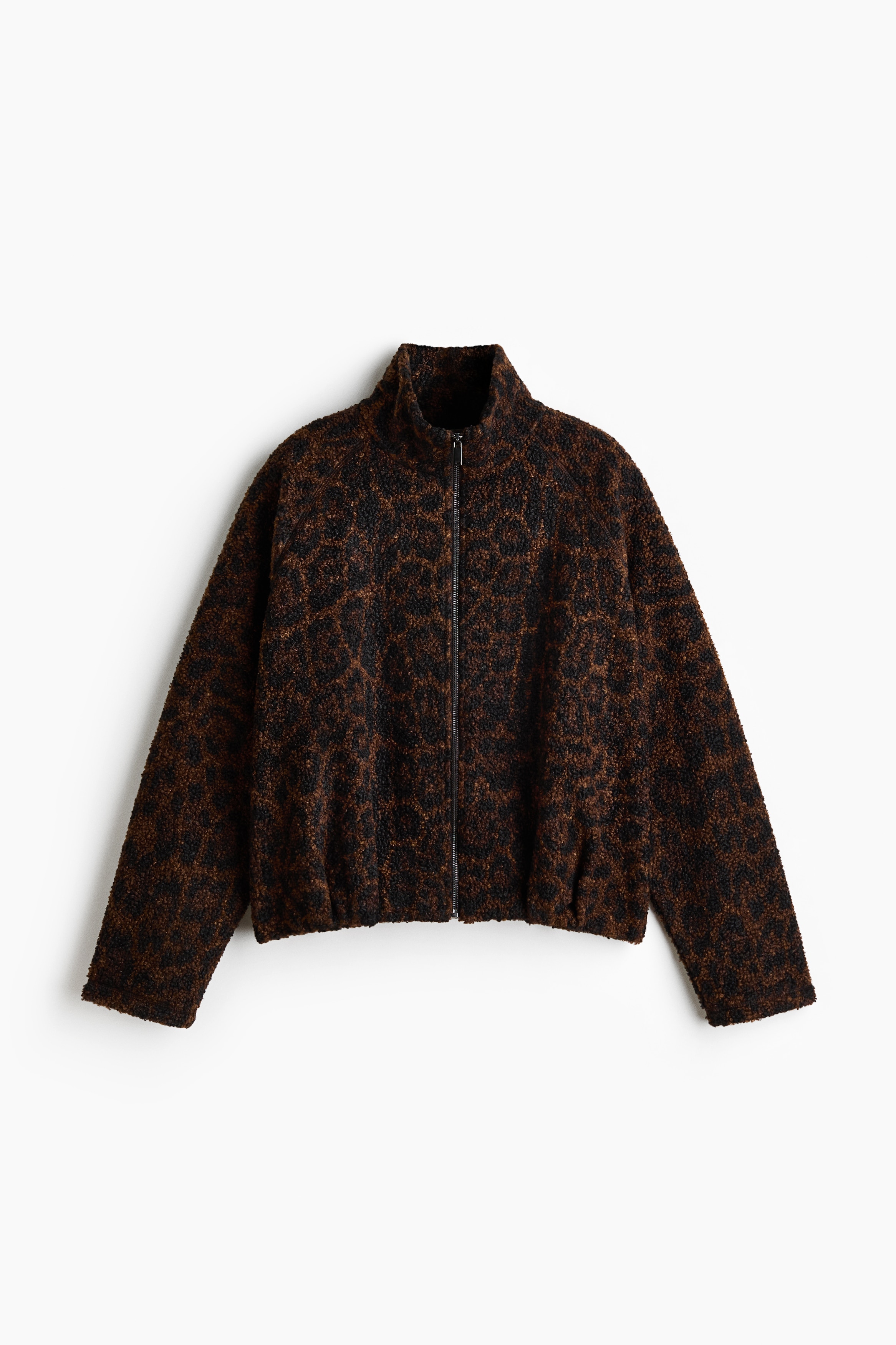 Pile Jacket - Dark brown/leopard print/Burgundy/Navy blue