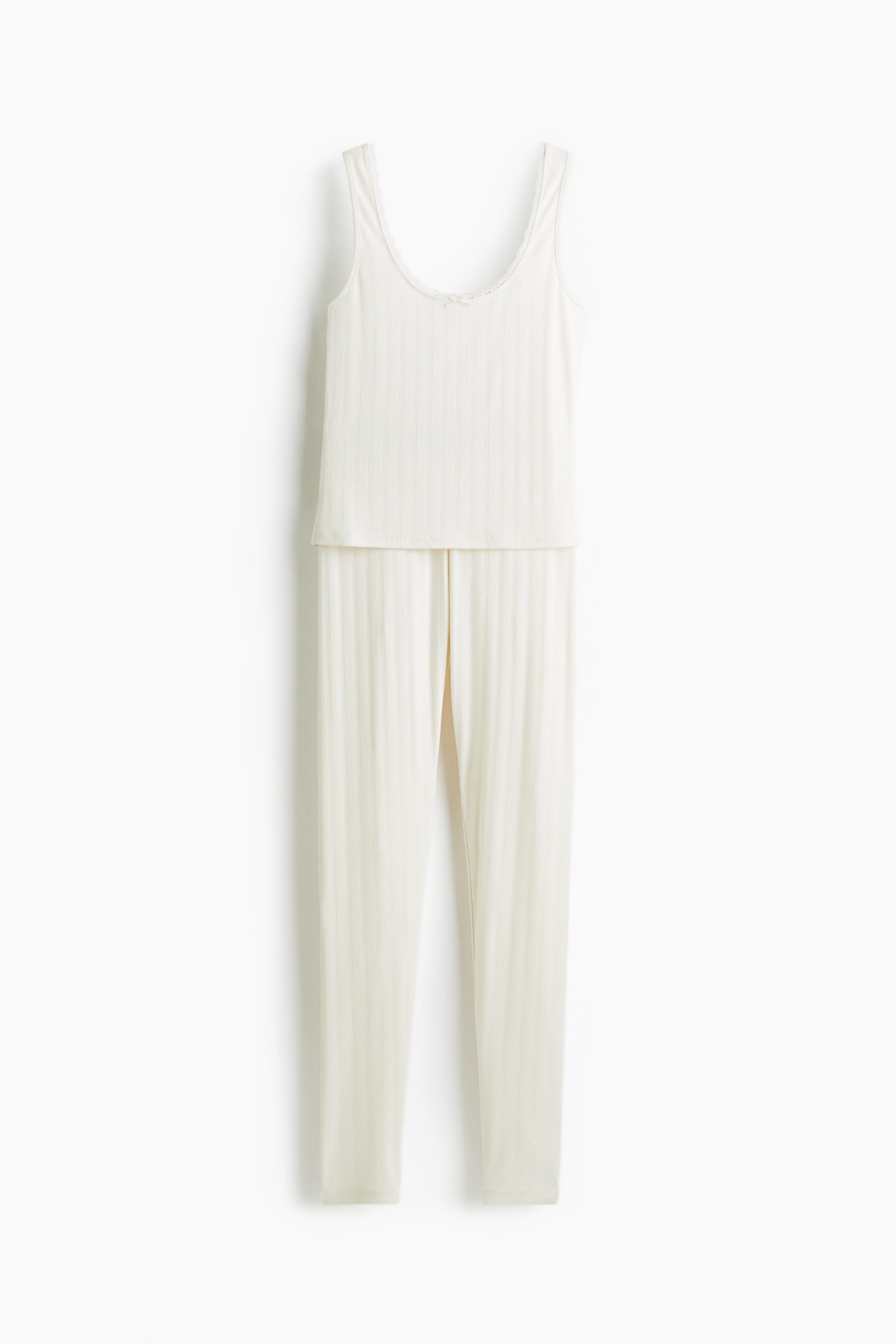 Pointelle Pyjama Set - White