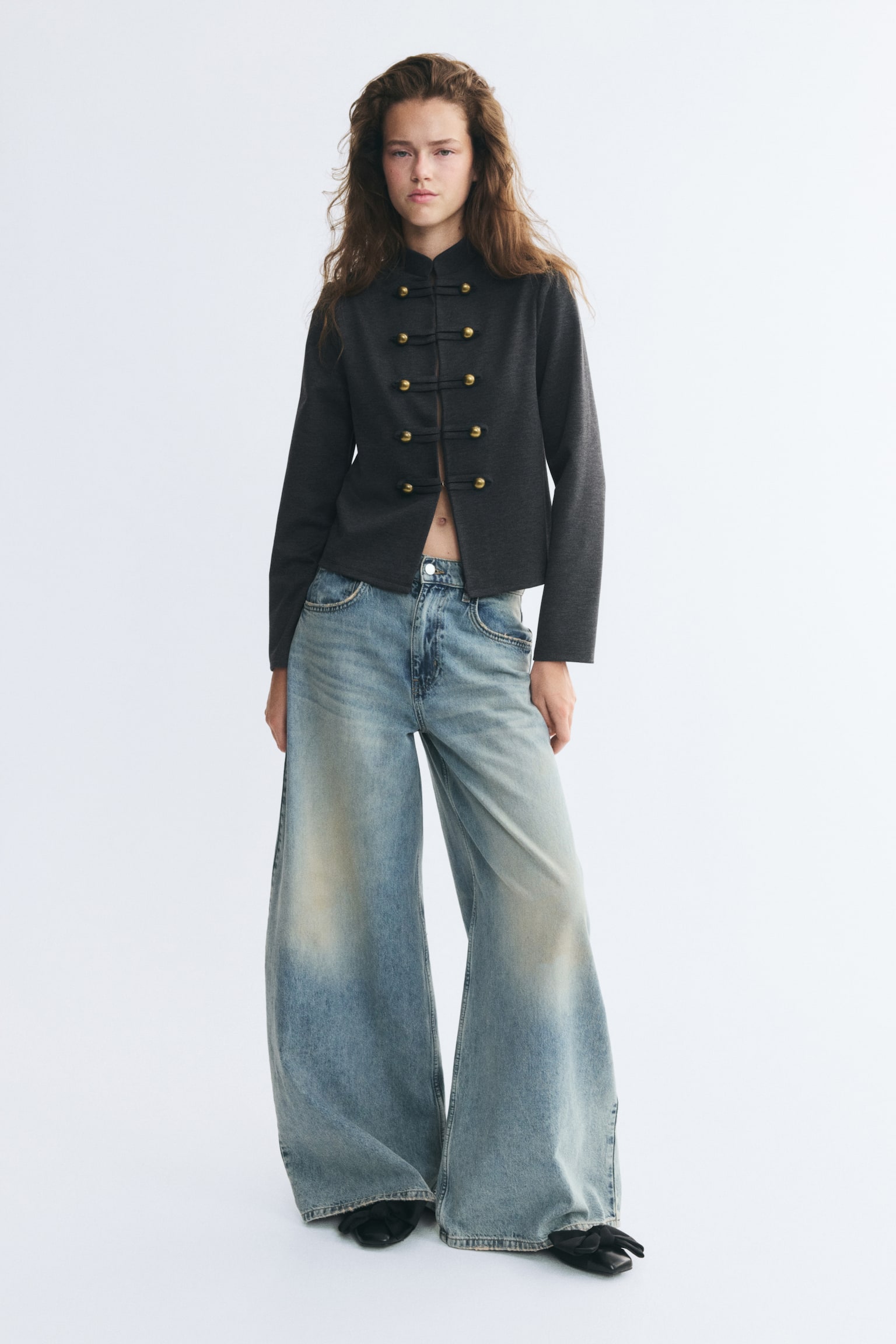 Женская куртка H&M Button-Detail Ponte, цвет: Тёмный серый — фото 4
