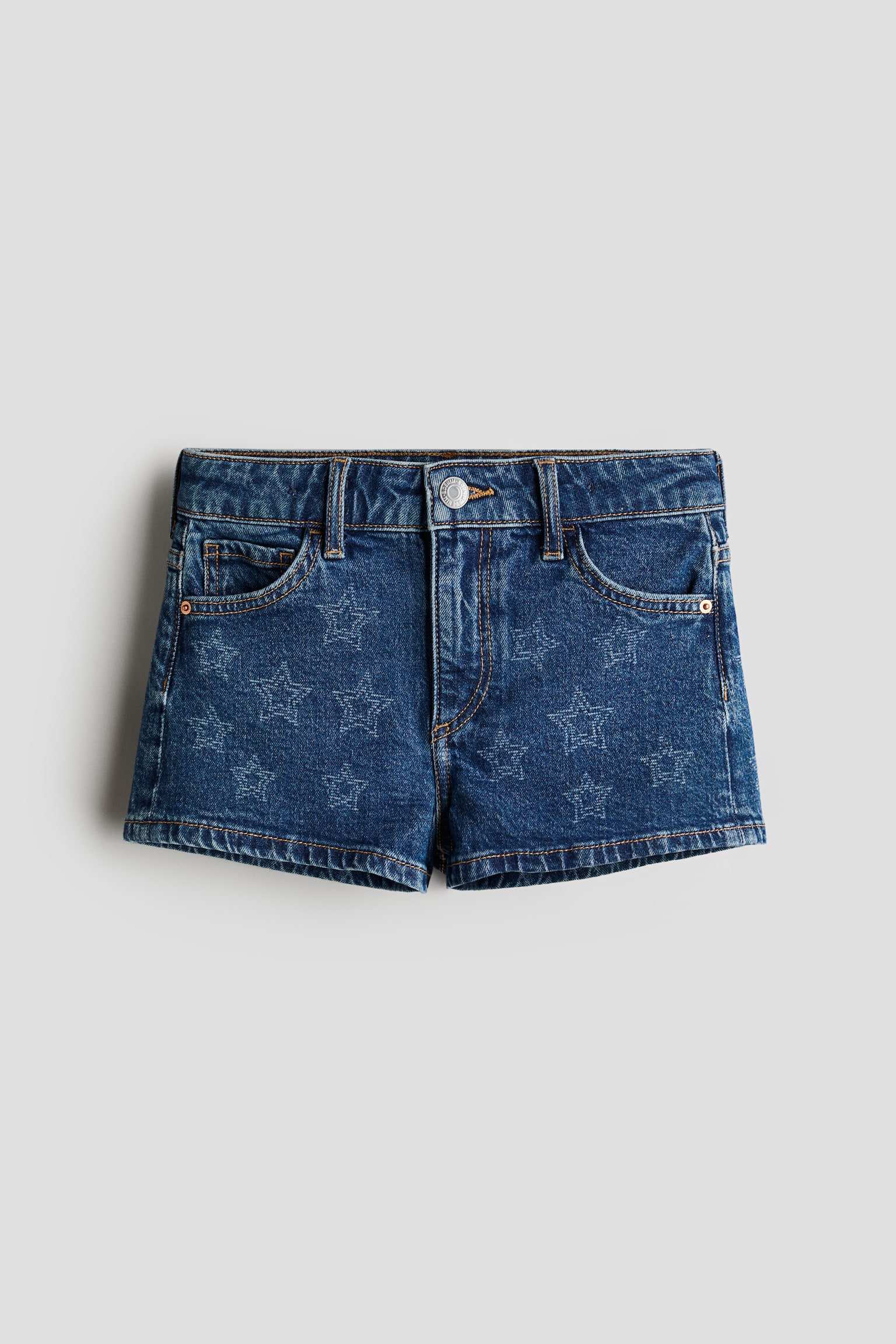 Relaxed Fit Denim Shorts - Dark denim blue/stars/Light denim blue/Denim blue - 1