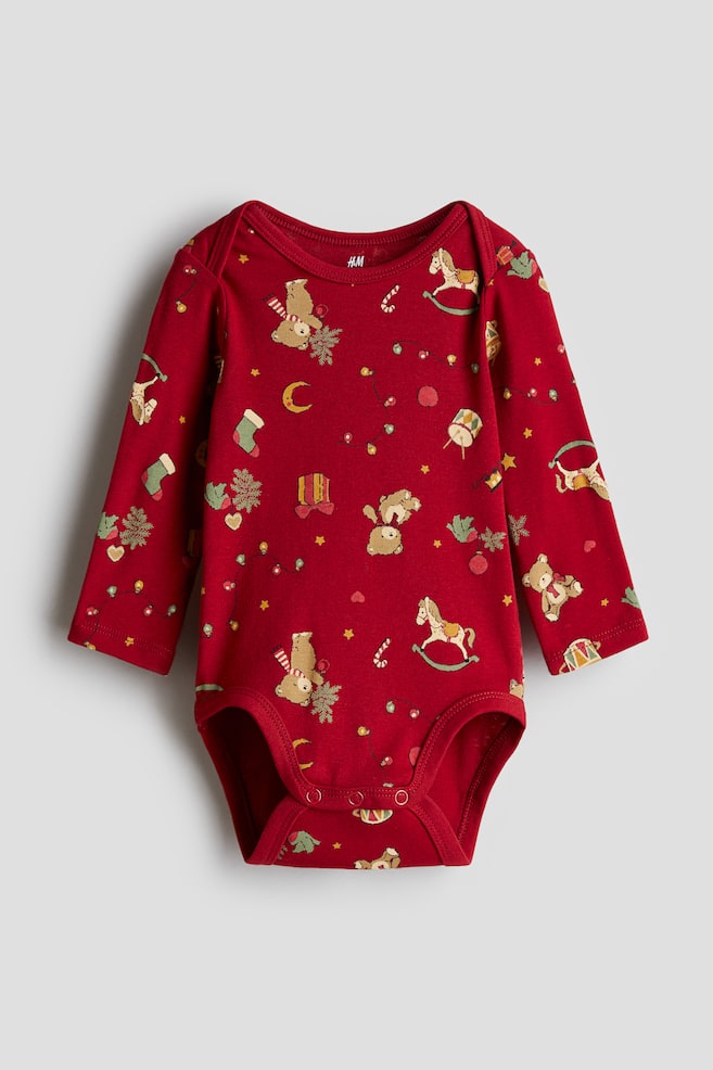 Body con scollo incrociato - Rosso/Natale/Beige chiaro/fiori/Grigio scuro/Play Every Day/Blu polvere chiaro/treni/White/Teddy bears/Rosa chiaro/fiocchi - 1