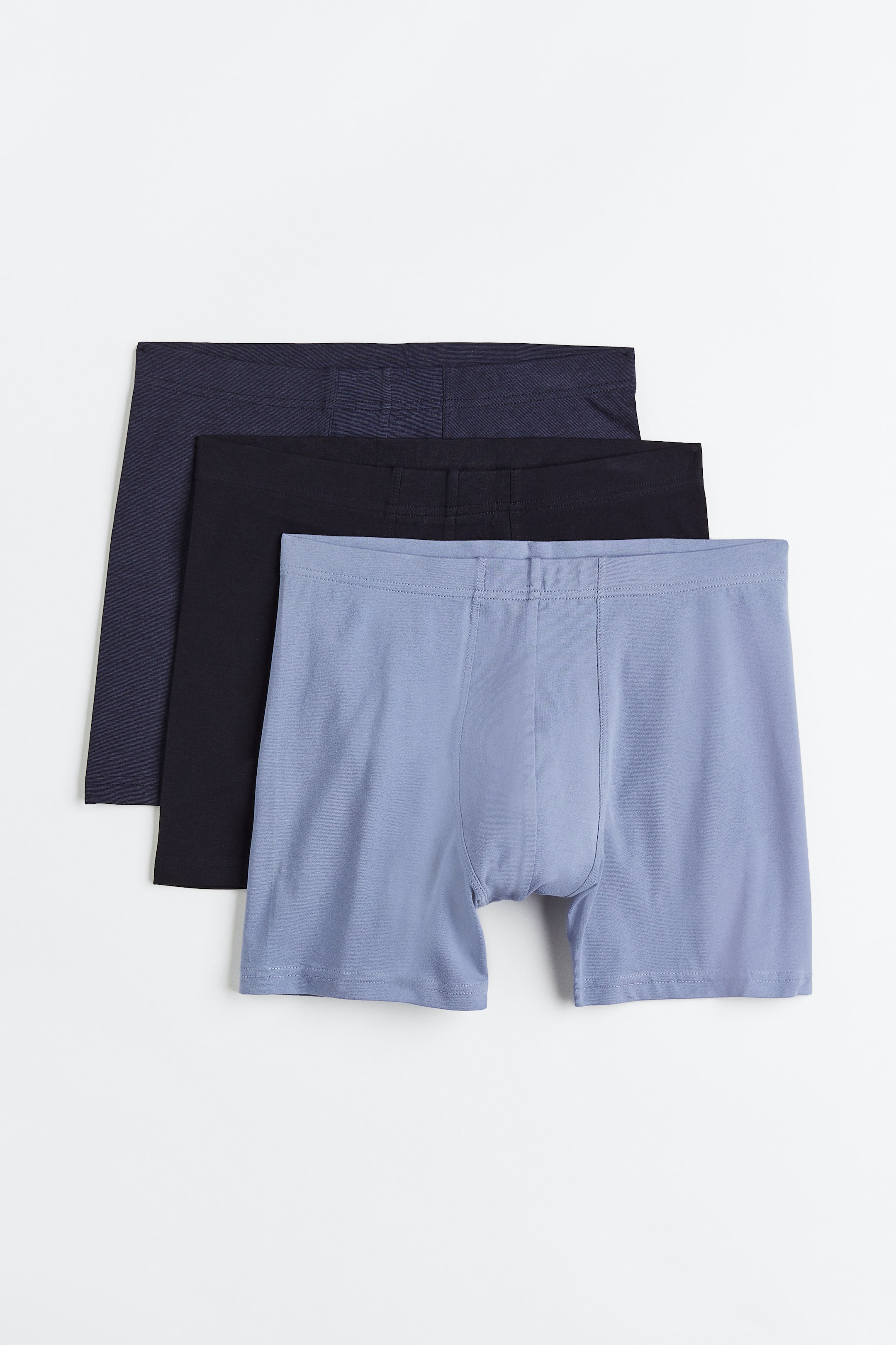 View larger image: 3-pack Cotton Boxer Briefs - Pigeon blue/dark blue - Men | H&M PH 1