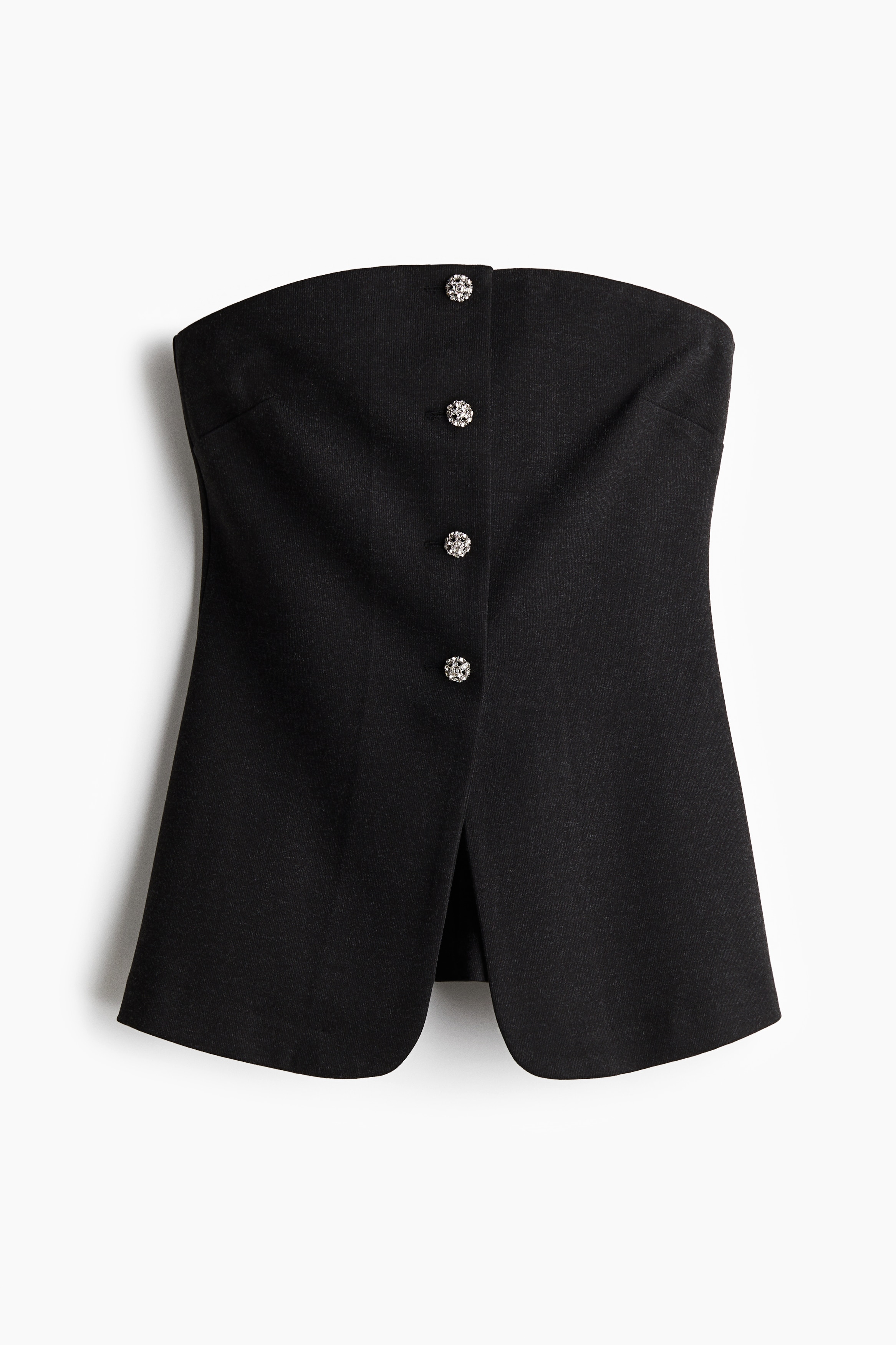 Ponte Fabric Bandeau Vest - Black