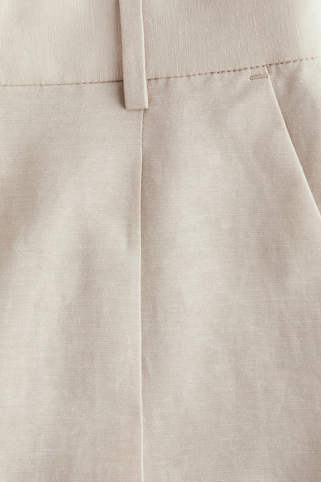 Linen-Blend Shorts-Light beige - 2