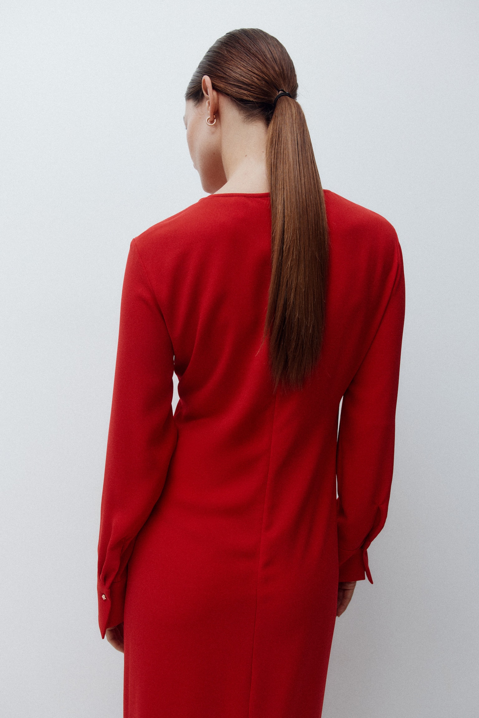 MAMA Draped dress - Red/Dark green - 3