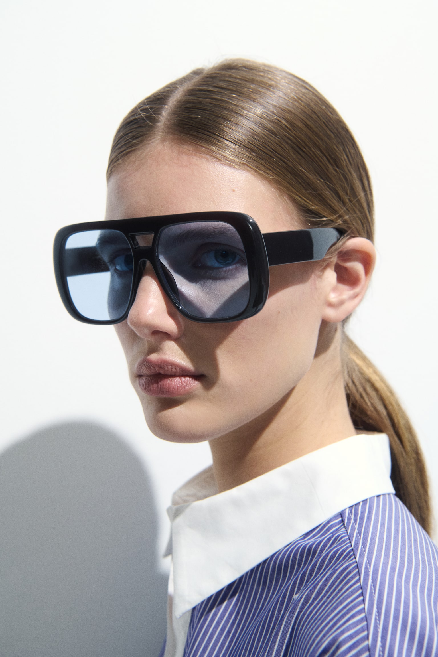 Aviator-style sunglasses - Dark brown/Blue - 3