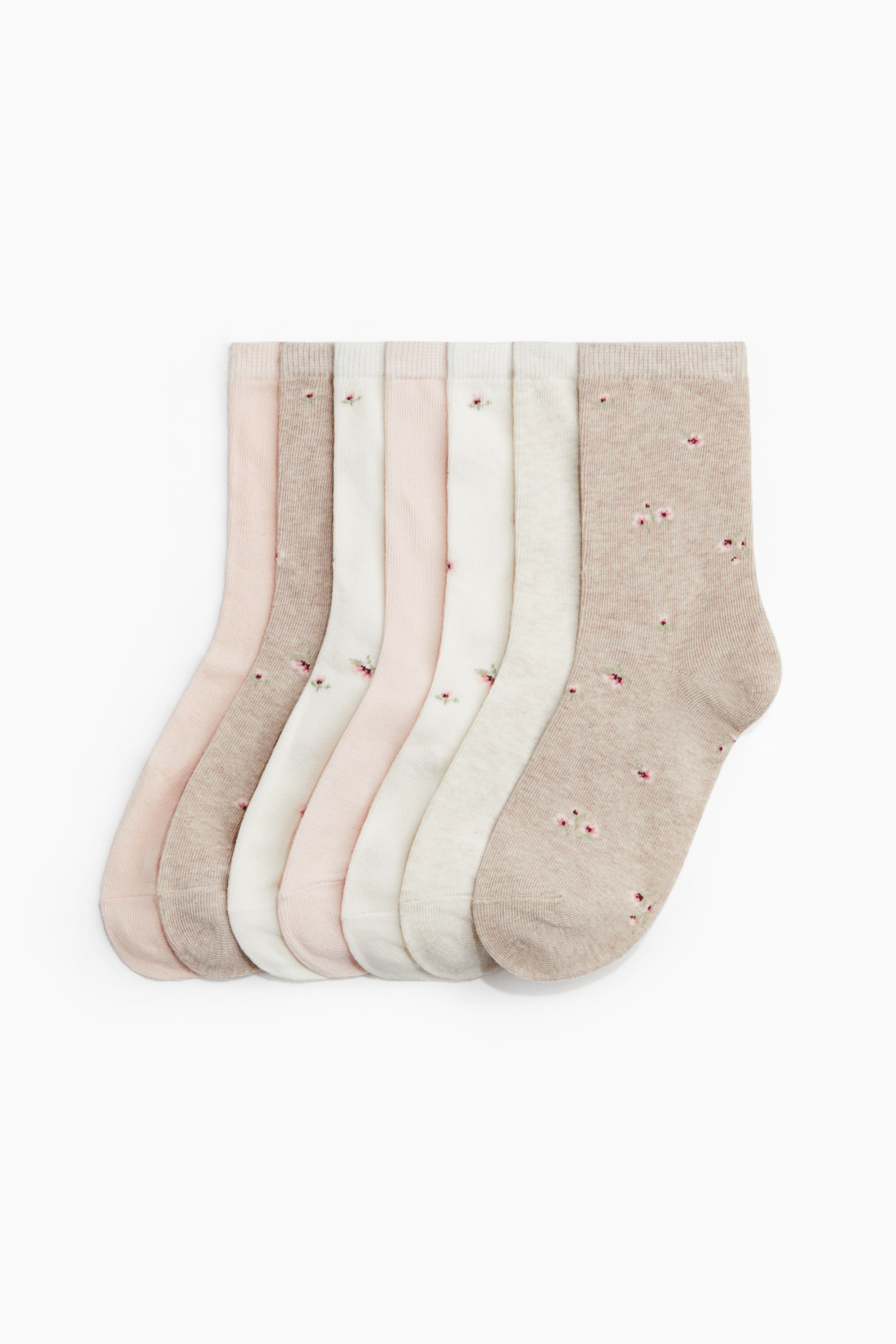 View larger image: 7-Pack Socks - Beige melange/floral - Ladies | H&M CA 1
